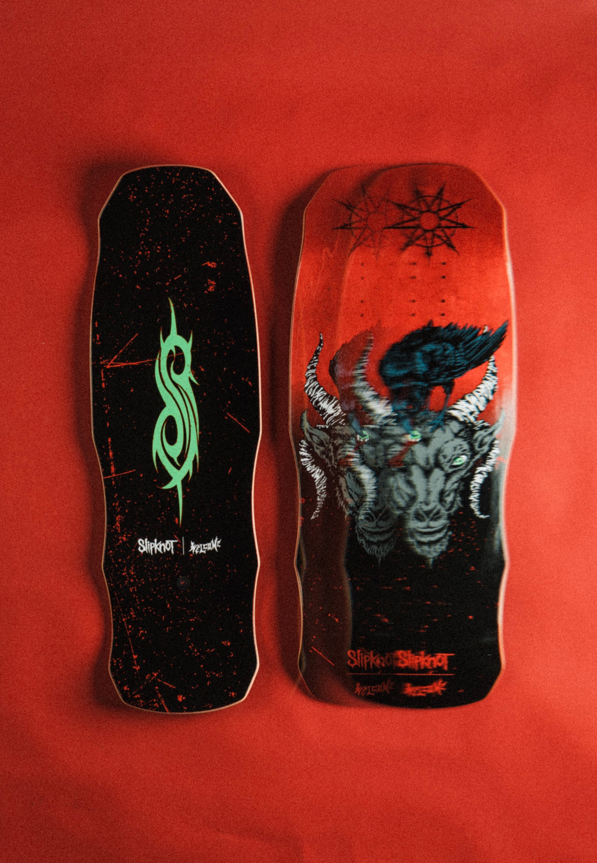 Welcome x Slipknot - Spit it Out on Dark Lord 9.75" Black/Red Stain  - Skate Deck | Neutral-Image