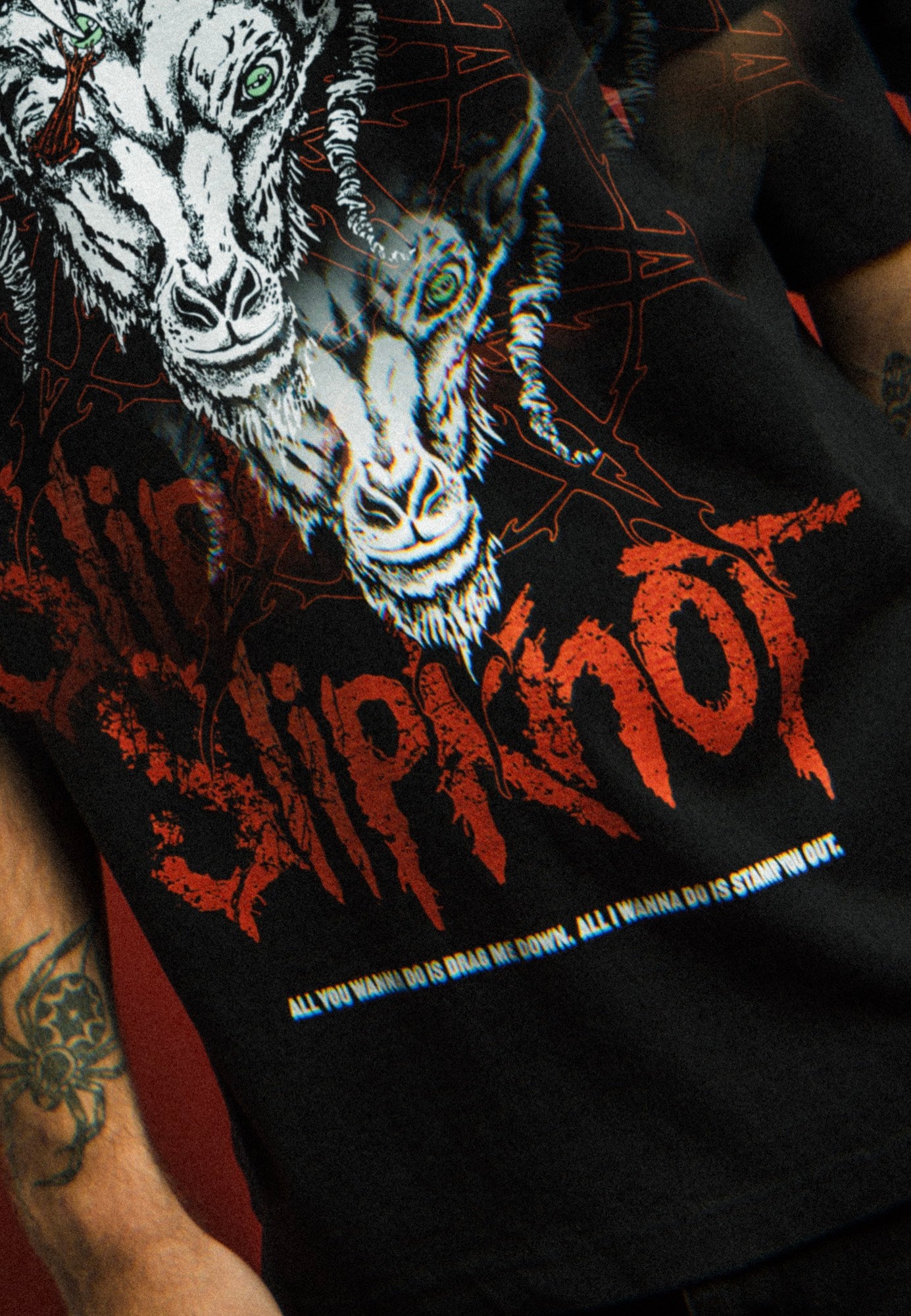 Welcome x Slipknot - Spit It Out Boxy Garment-Dyed Black - T-Shirt | Men-Image