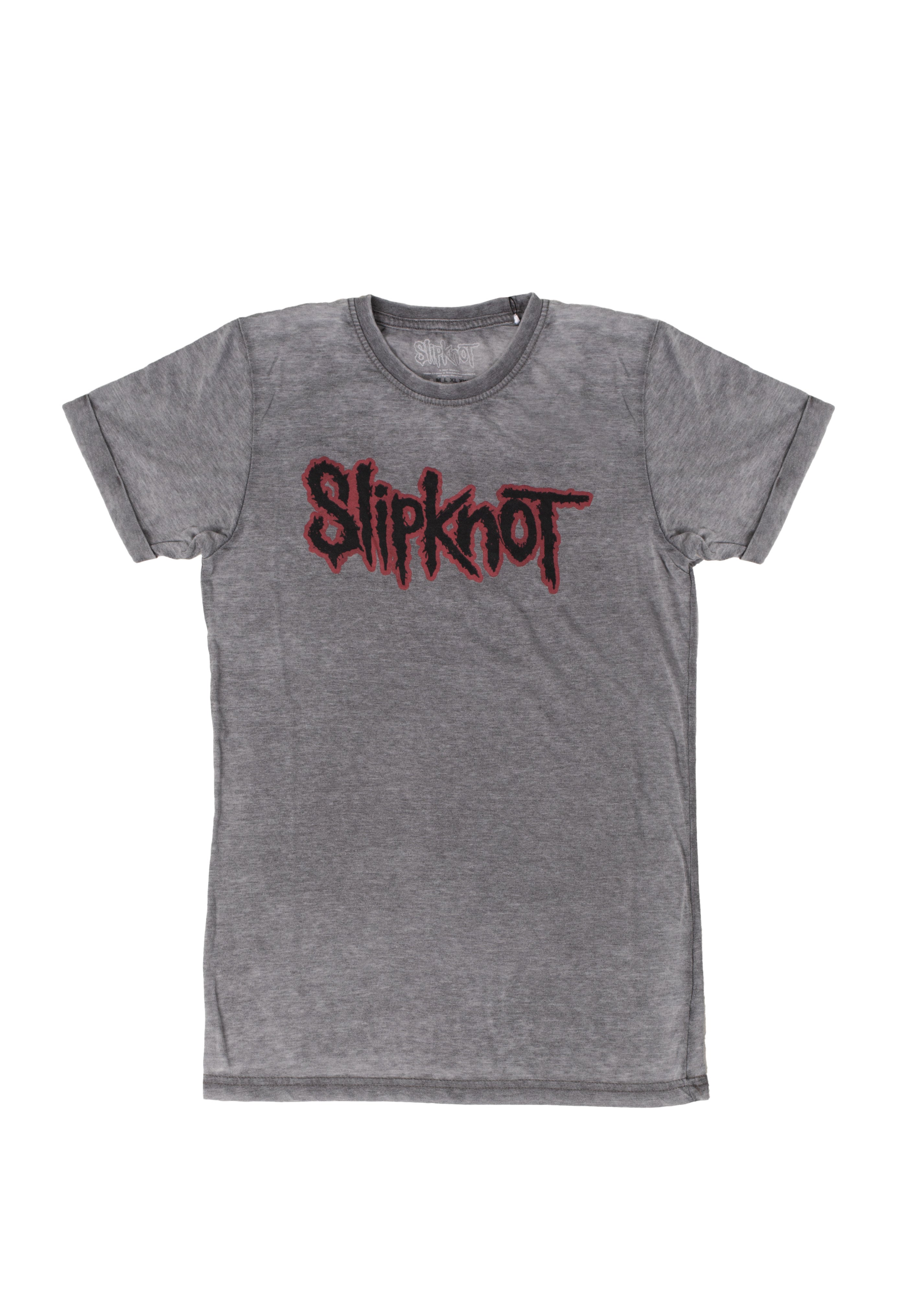 Slipknot - Red Logo Burnout Grey - T-Shirt