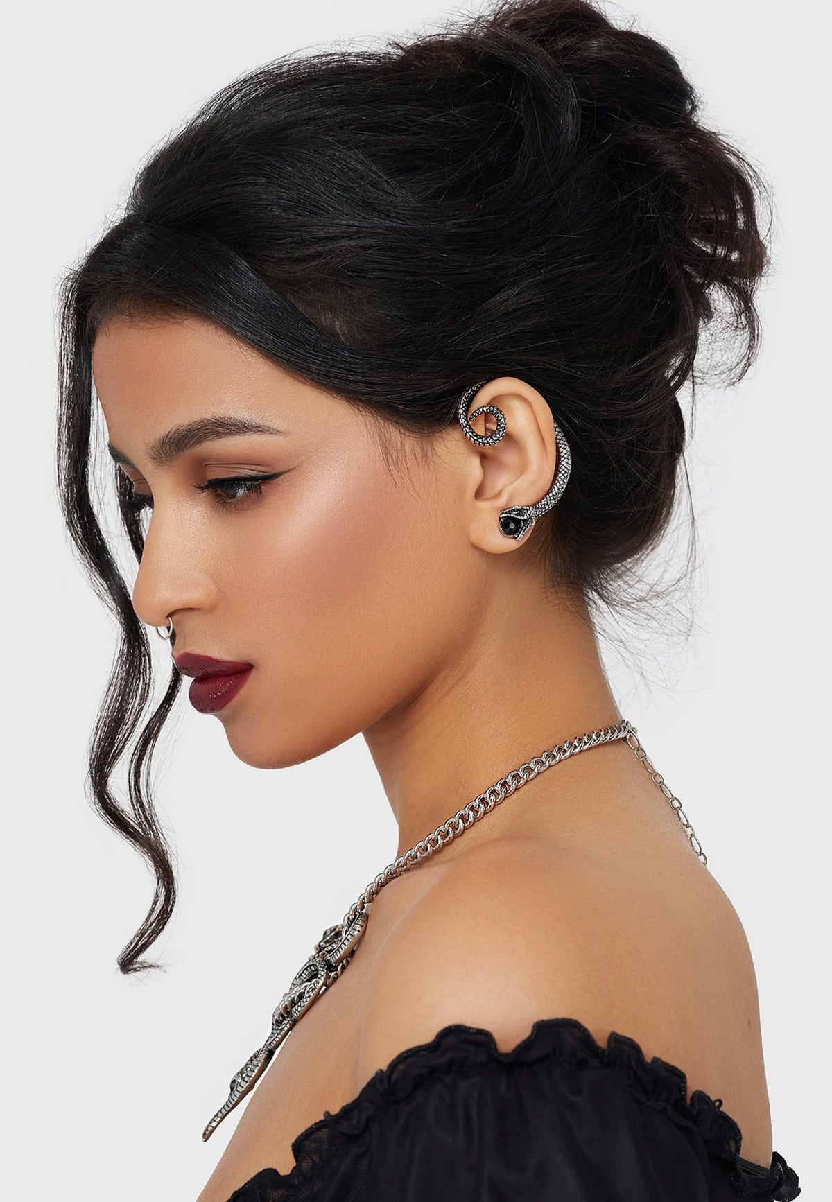 Neoclear Ear Killstar - Snake Venom Ear Climber Silver - Earrings | Nuclear Blast