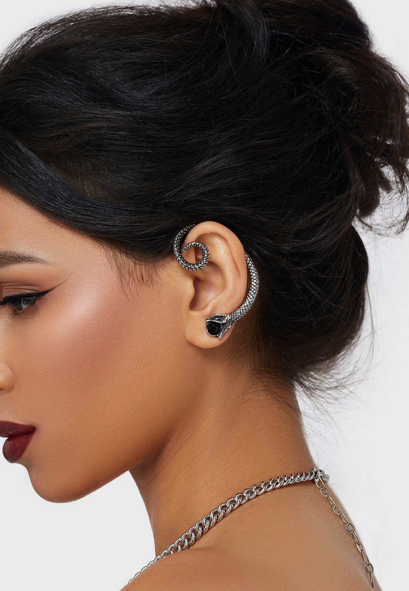 Killstar - Snake Venom Ear Climber Silver - Earrings | Neutral-Image