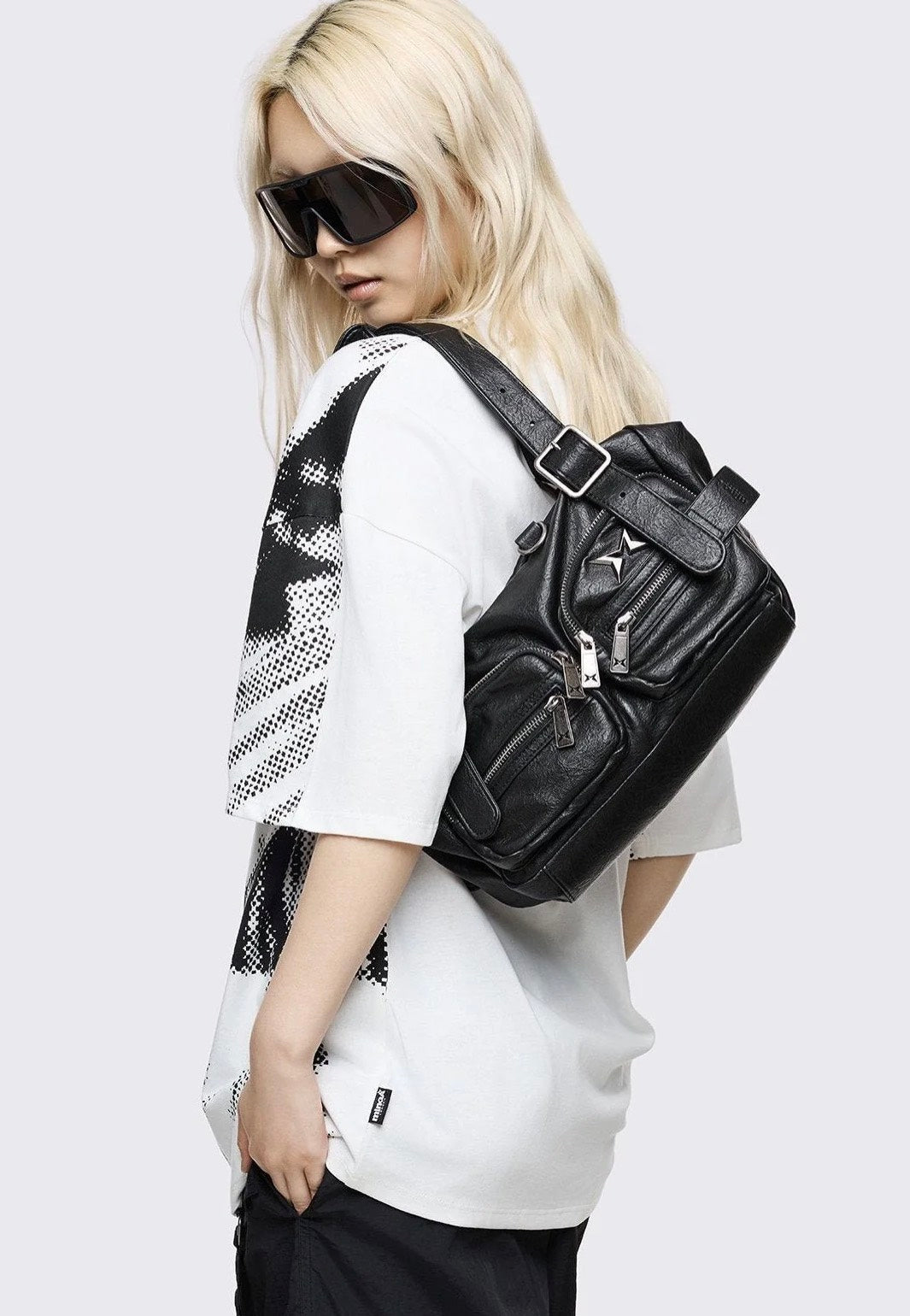 Minga London - Soot Vegan Shoulder Black - Bag | Women-Image
