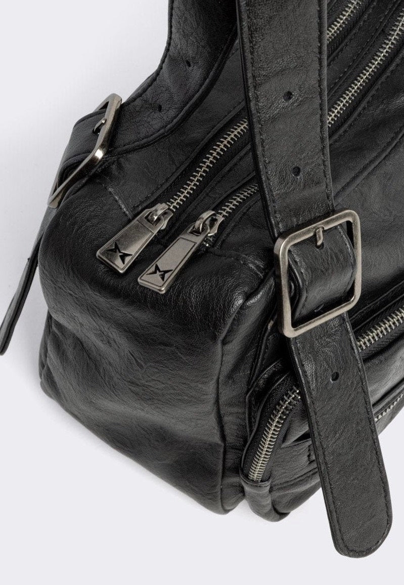 Minga London - Soot Vegan Shoulder Black - Bag | Women-Image