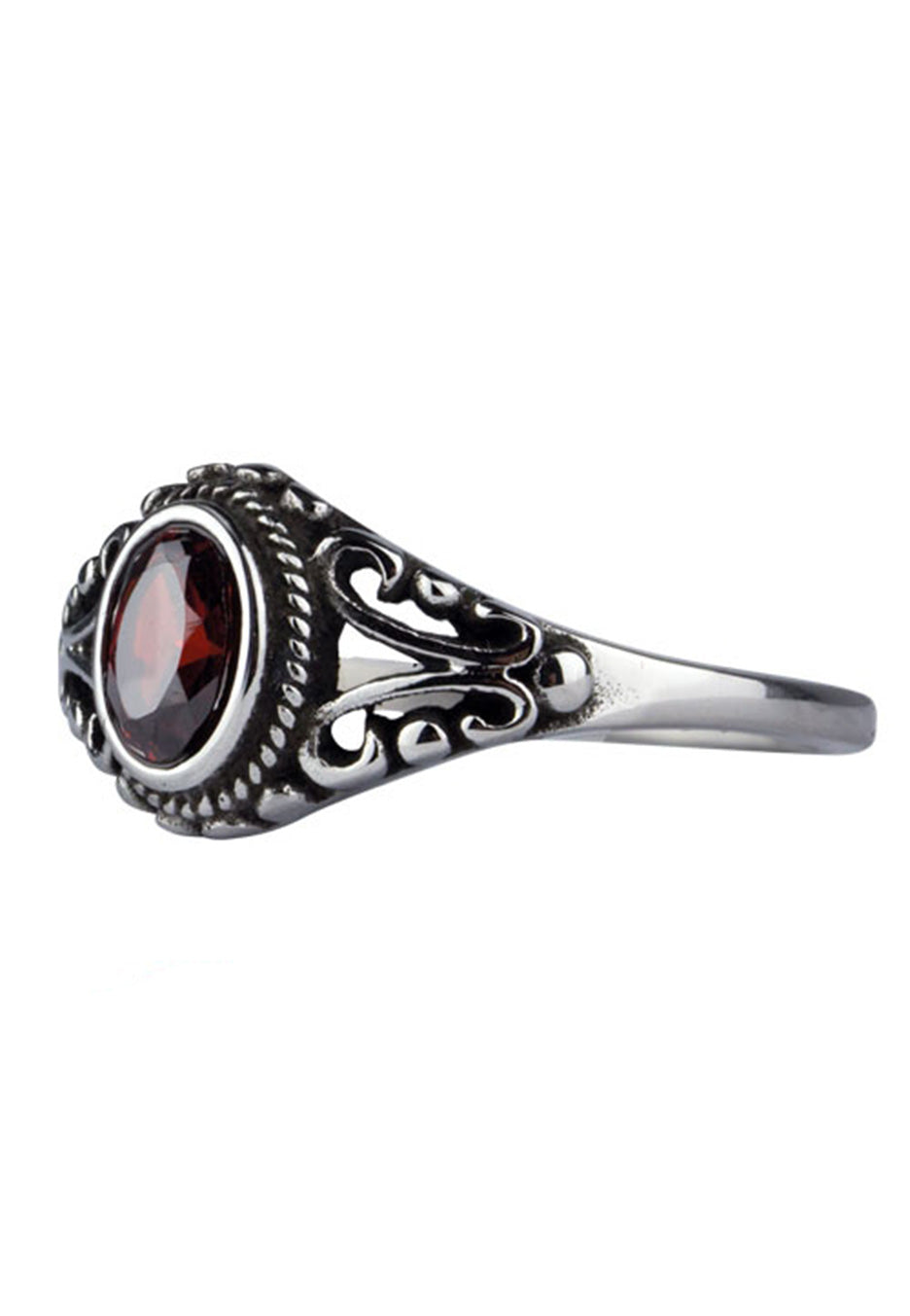 etNox - Ornament Red Silver - Ring | Neutral-Image