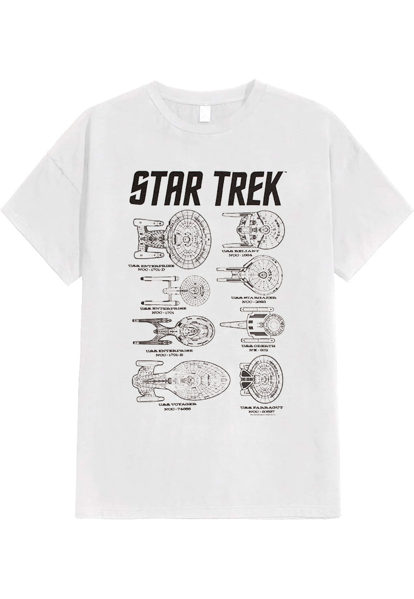 Star Trek - Ships Of Trek White - T-Shirt | Nuclear Blast
