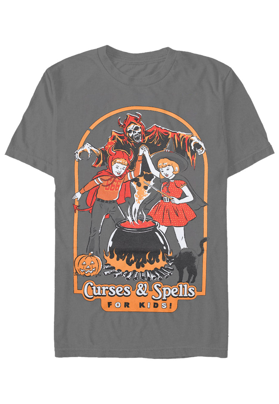 Steven Rhodes - Curses & Spells Charcoal - T-Shirt | Neutral-Image