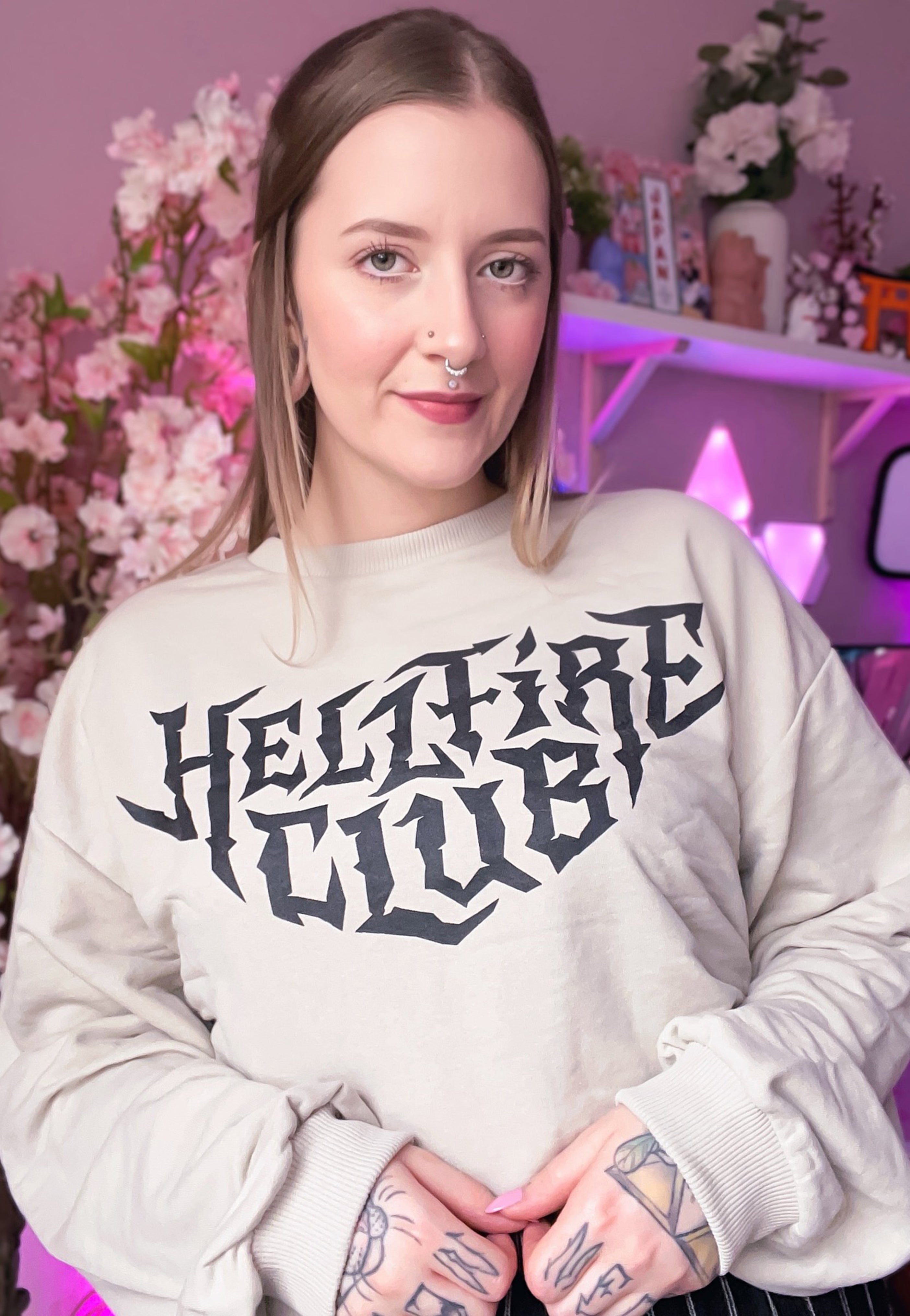 Stranger Things - Hellfire Front Print Bubble White - Sweater