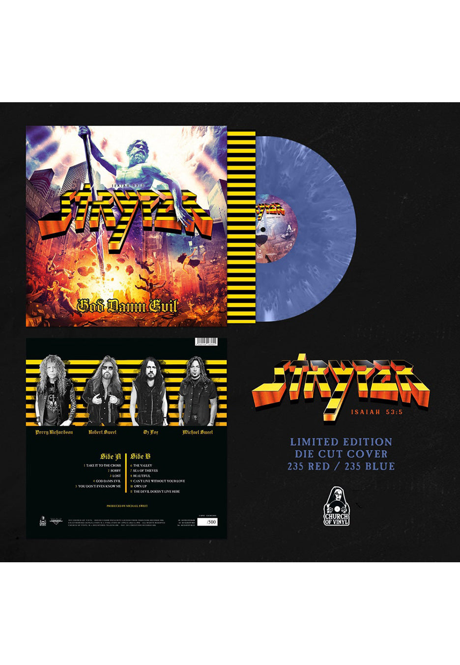 Stryper - God Damn Evil Cloudy Blue - Colored Vinyl