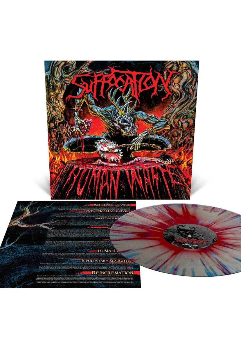 洋楽 Suffocation Human Waste CD Suffocation - Human Waste Ltd. Metallic Silver w/ Cyan Blue & Red - Sp