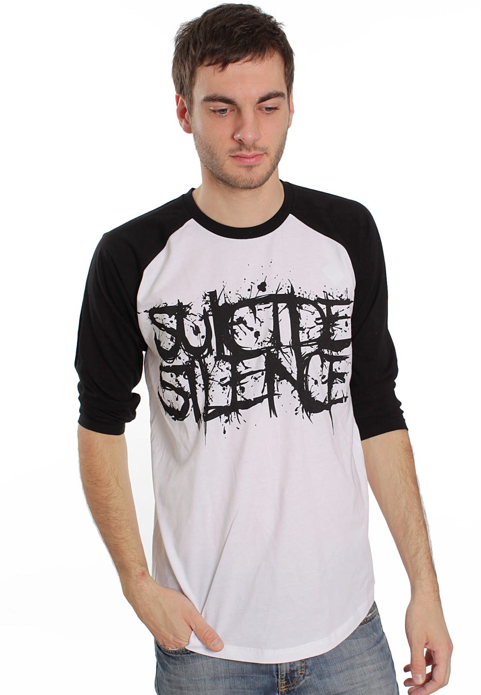 Suicide Silence - Logo White/Black - Longsleeve | Men-Image
