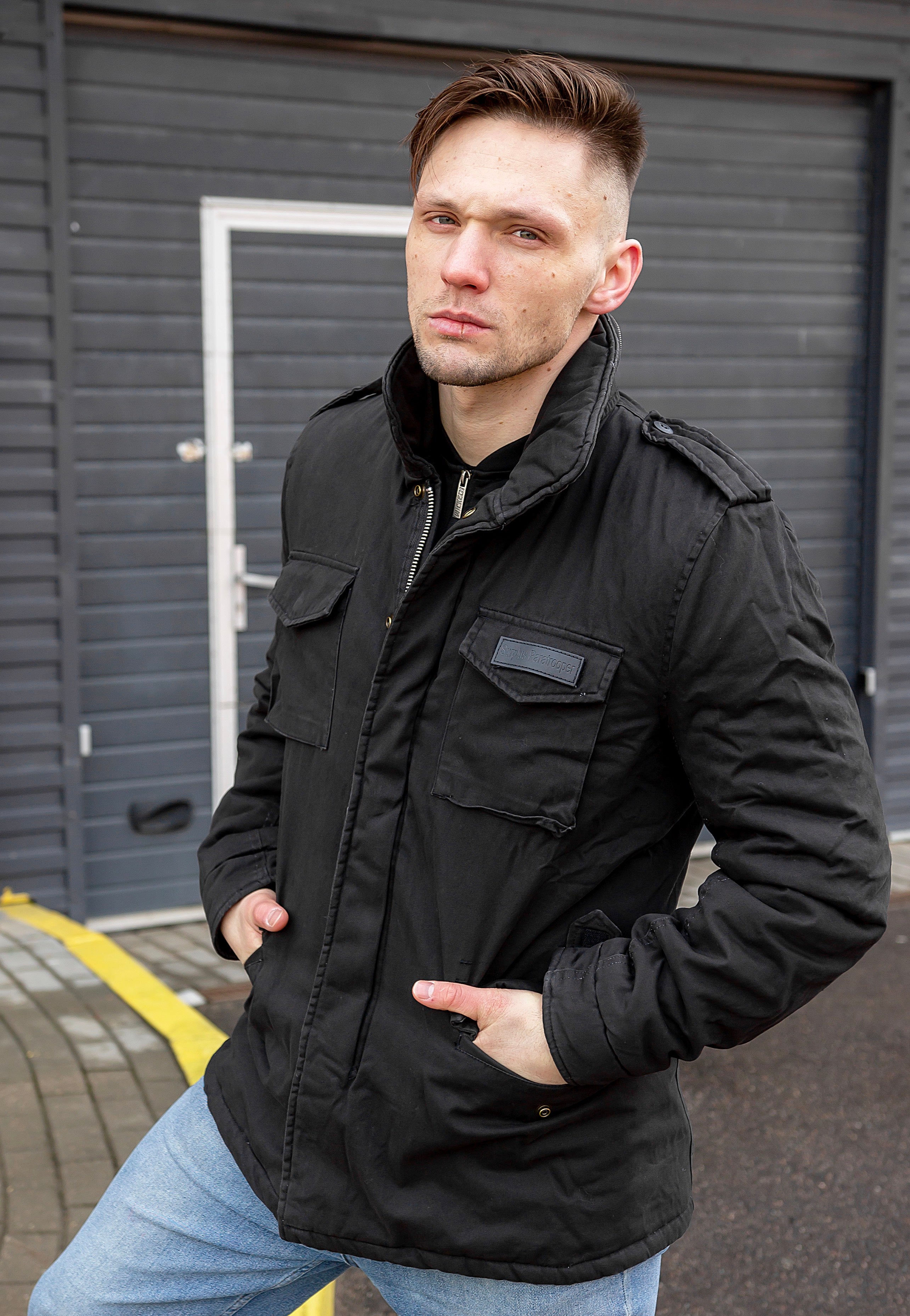 Black Army Jacket / Corrupted 7 レコード Surplus - Paratrooper Black - Jacket | Nuclear Blast