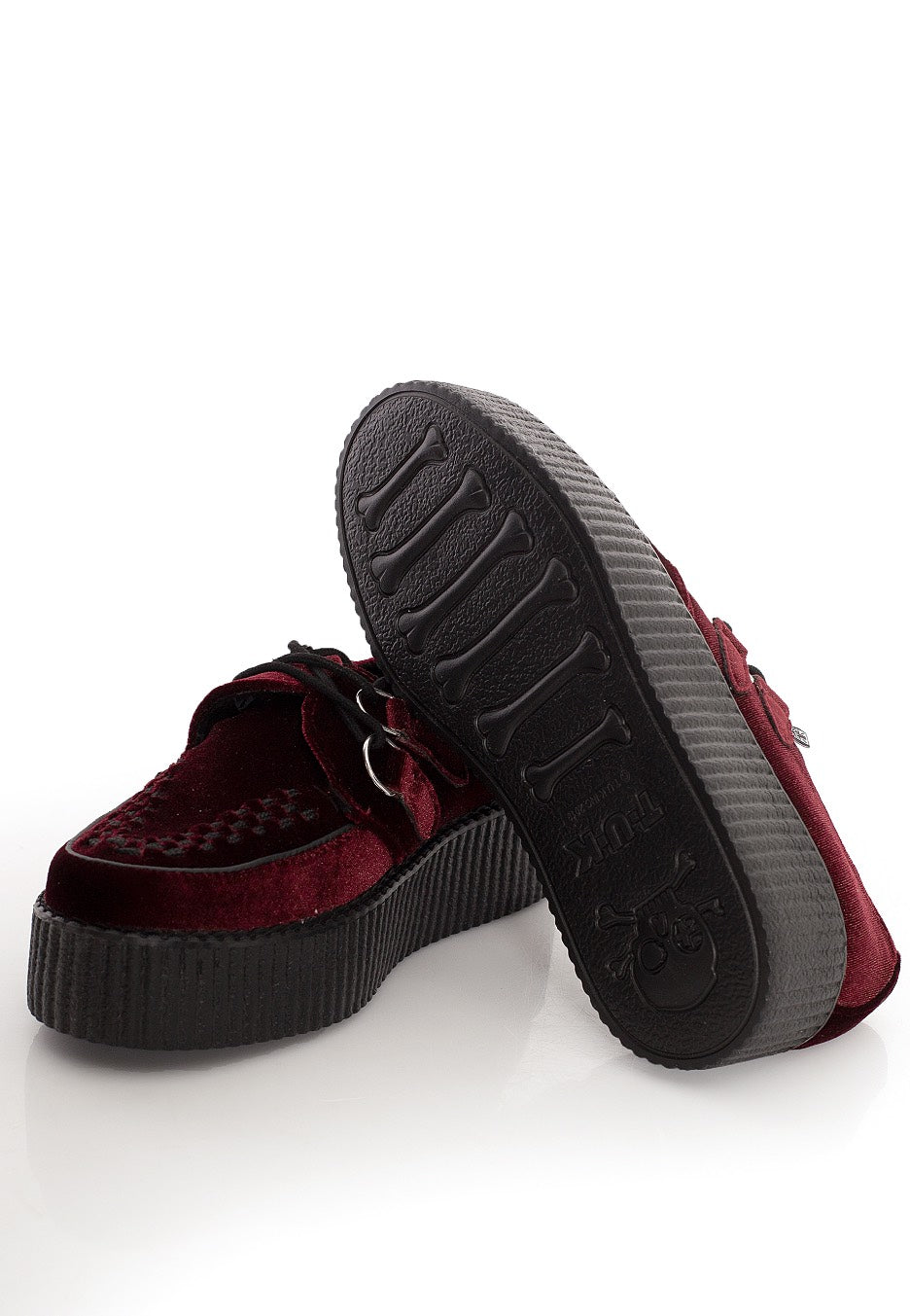 T.U.K. - Viva High Velvet Burgundy - Girl Shoes