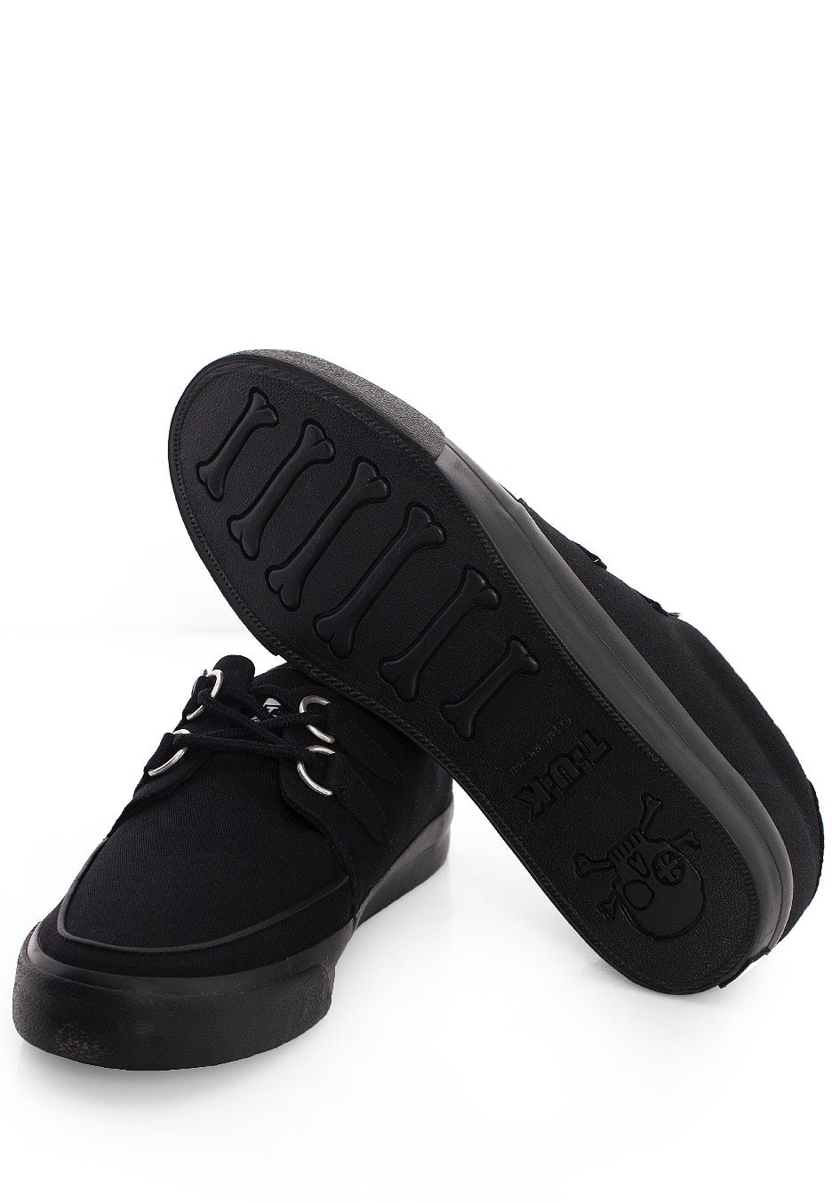 T.U.K. - VLK Creeper Sneaker 2 Ring Basic Black Canvas - Shoes