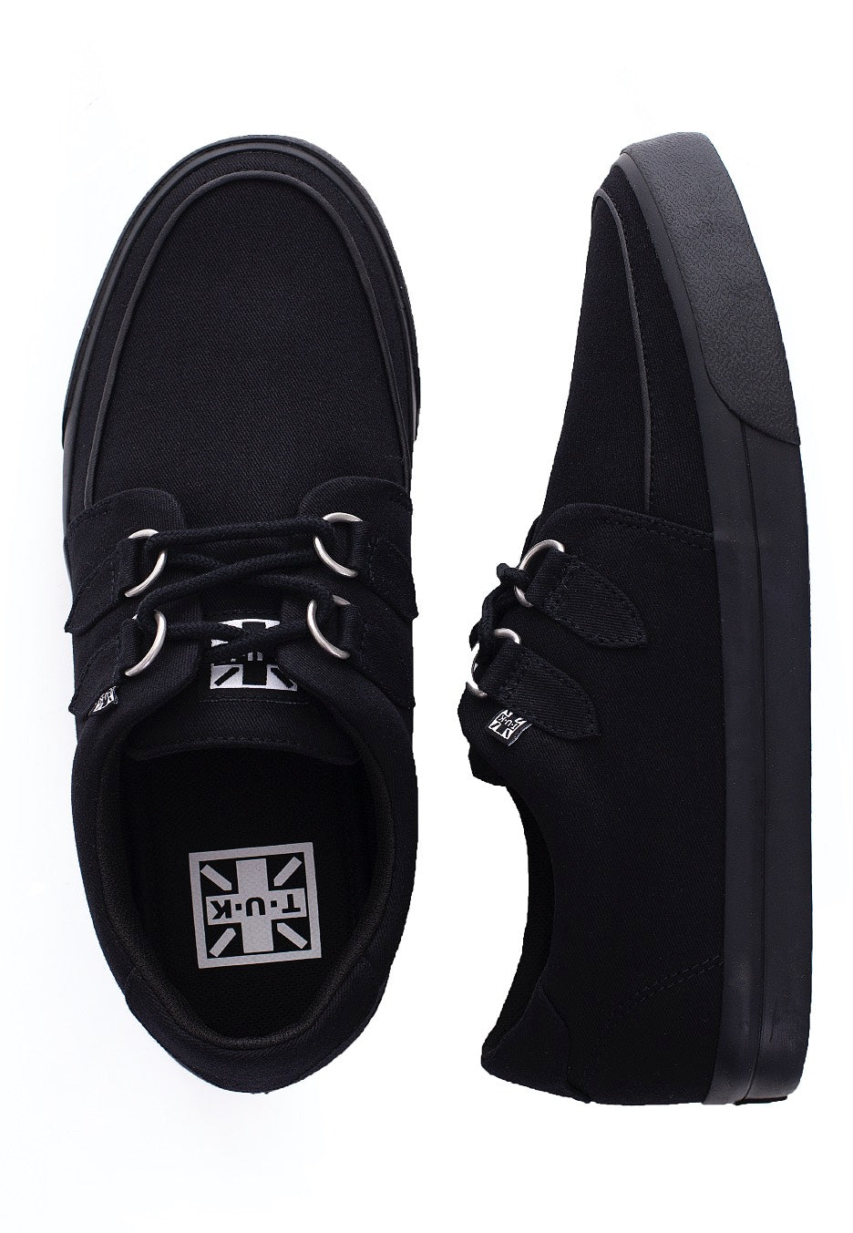 T.U.K. - VLK Creeper Sneaker 2 Ring Basic Black Canvas - Shoes