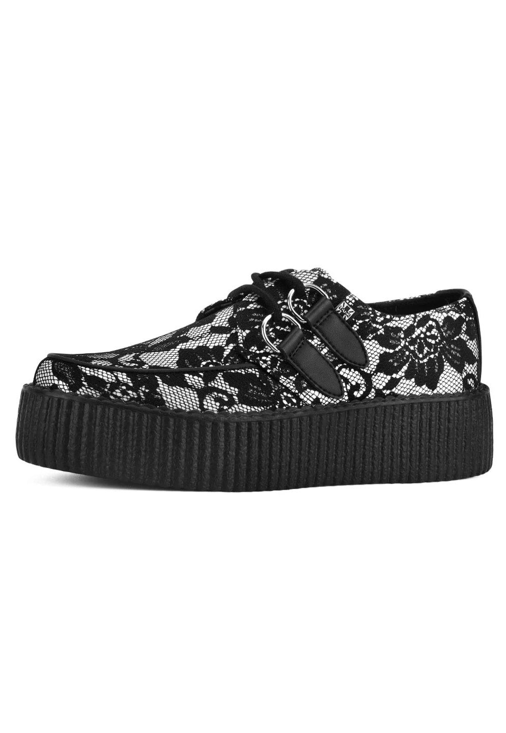 T.U.K. - Viva High Black/White Lace - Shoes | Neutral-Image