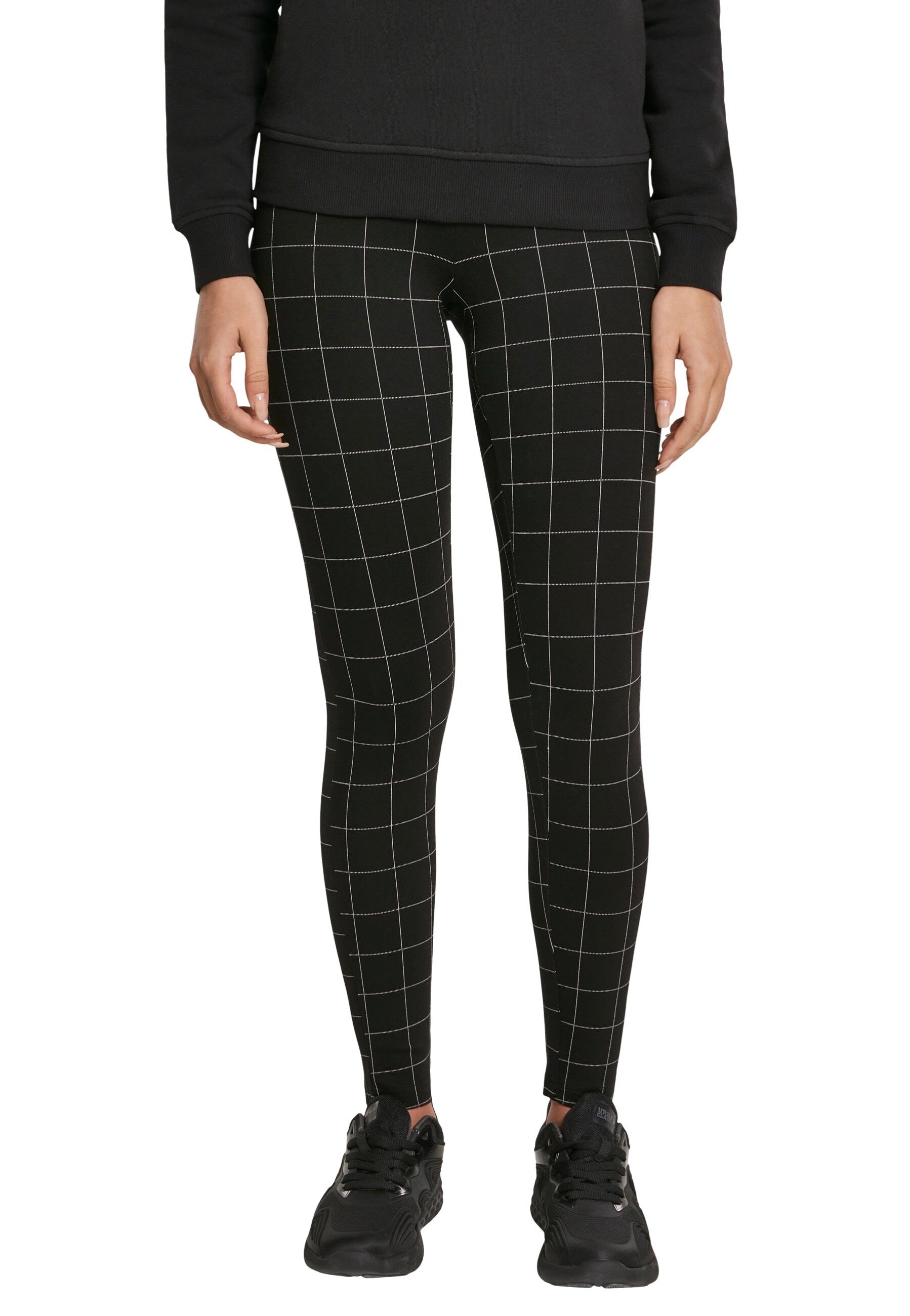 Urban Classics - Check High Waist Black/White - Leggings