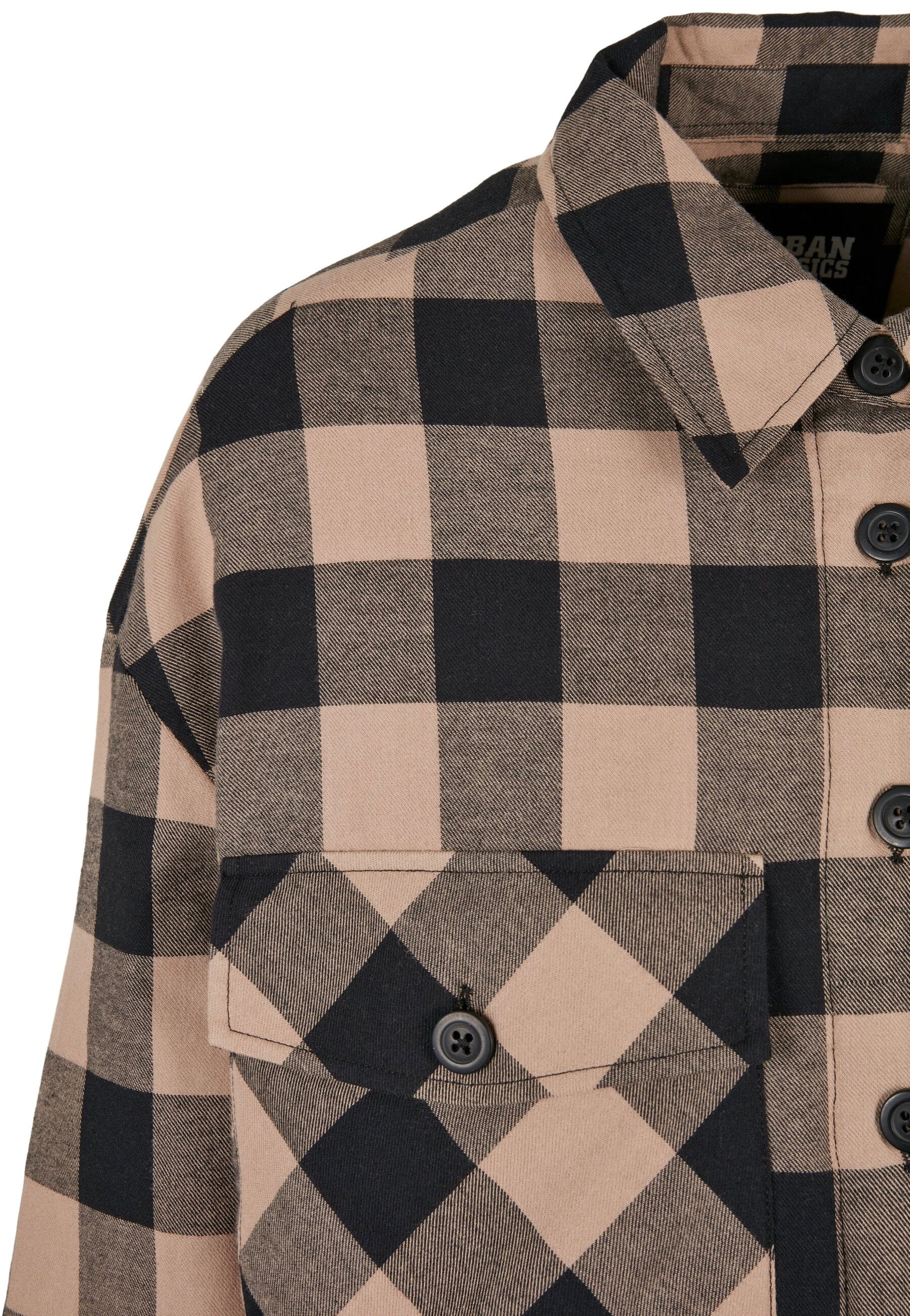 Urban Classics - Flanell Padded Black/Soft Taupe - Shirt