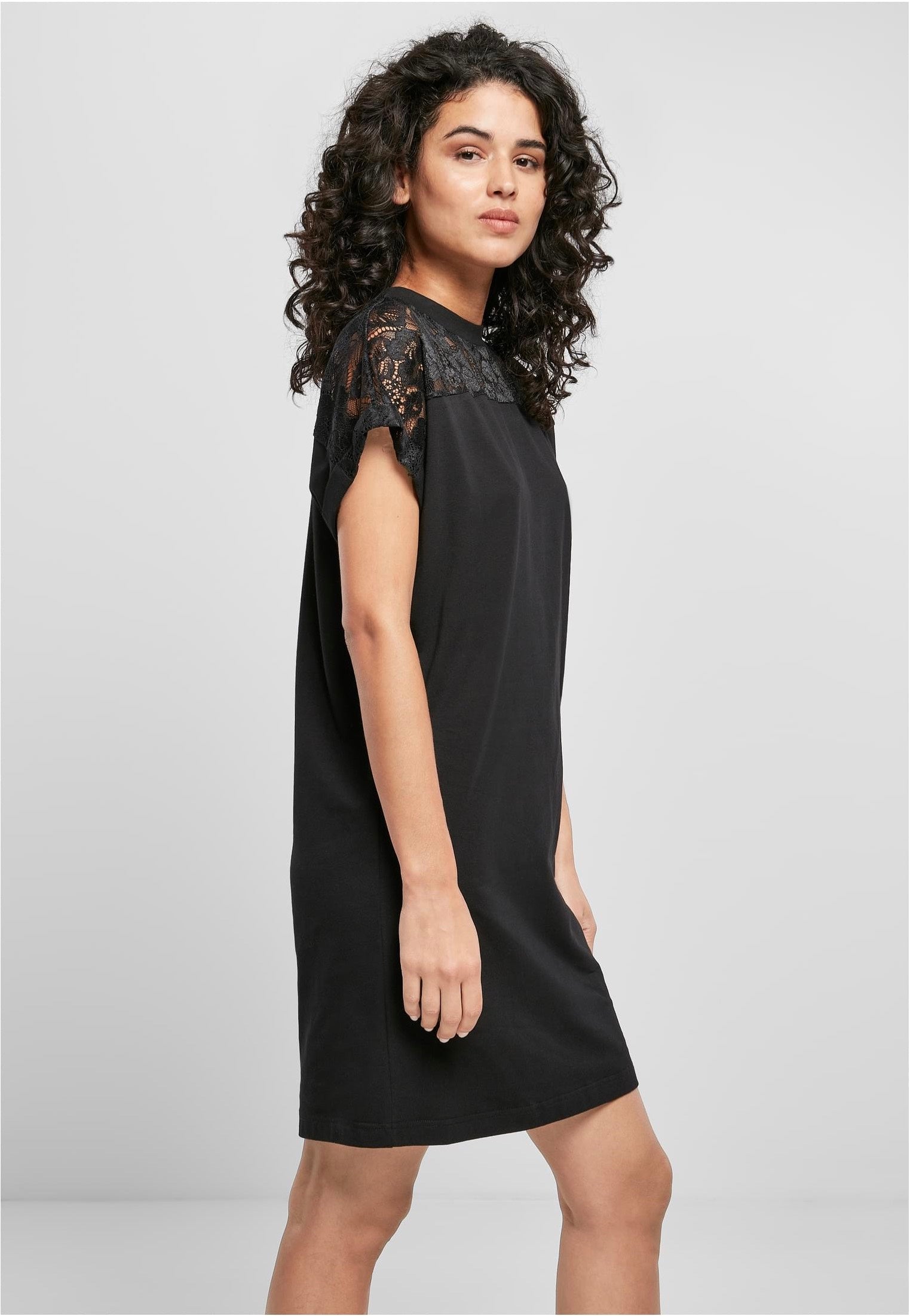 Urban Classics - Ladies Lace Tee Black - Dress | Women-Image