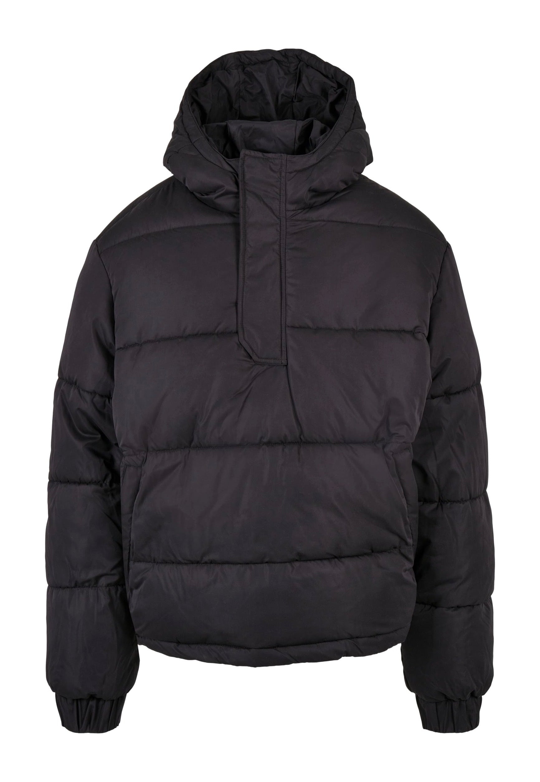 Urban Classics - Hooded Cropped Pull Over Down Black - Jacket | Men-Image