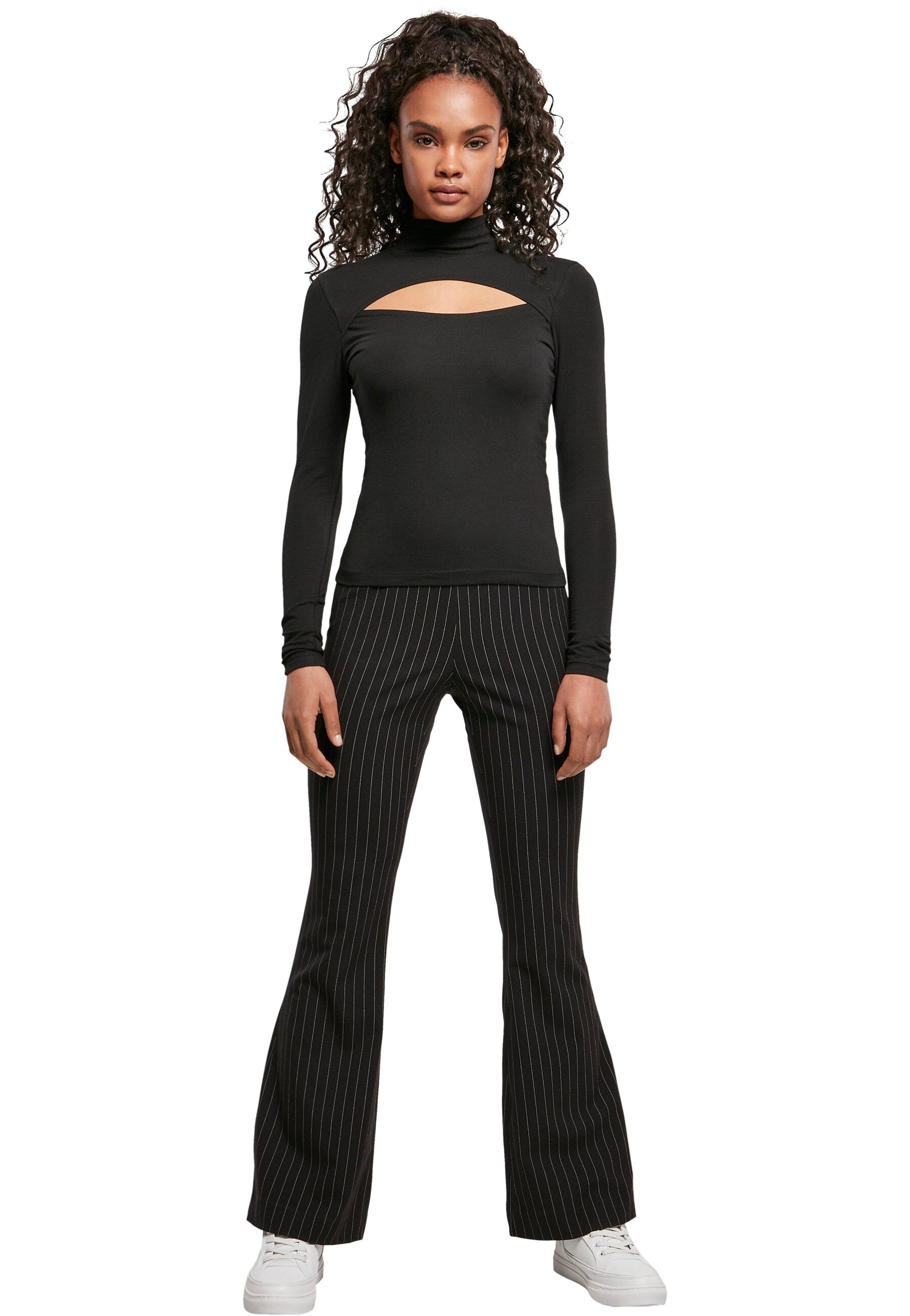 Urban Classics - Ladies Cut-Out Turtleneck Black - Longsleeve