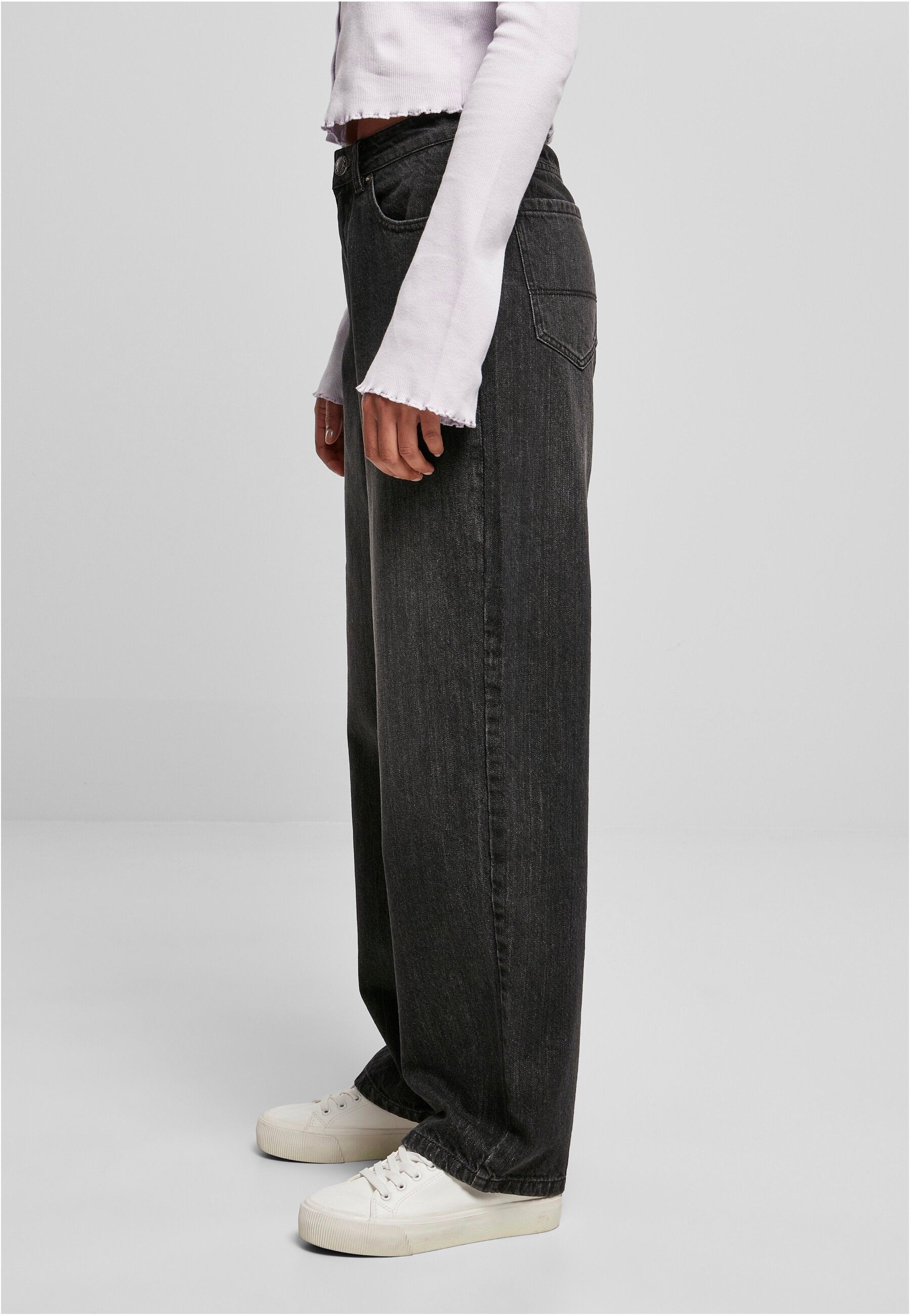 Urban Classics - Ladies High Waist 90´S Wide Leg Denim Black Washed - Jeans