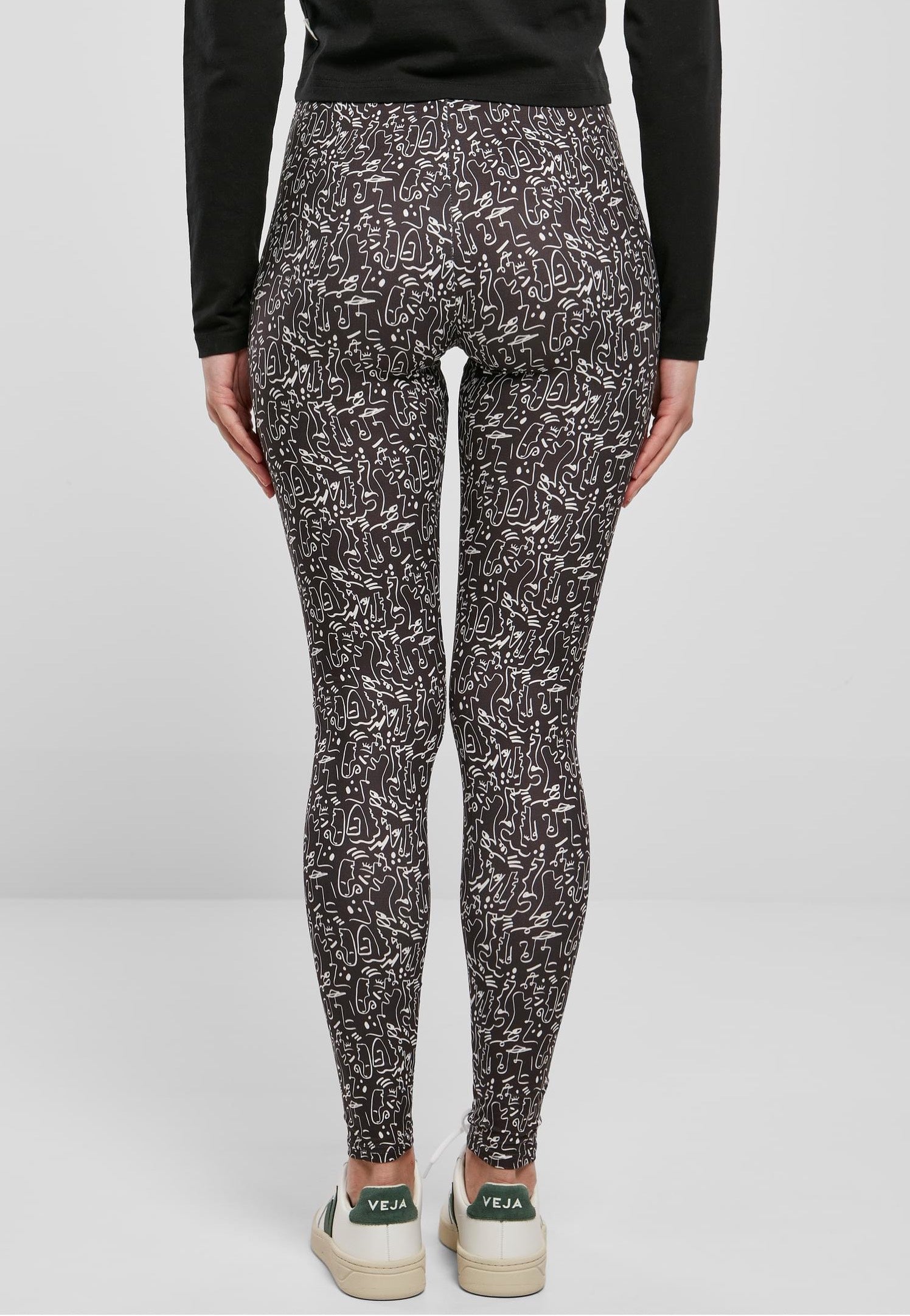Urban Classics - Ladies Soft Aop Blackline - Leggings | Women-Image