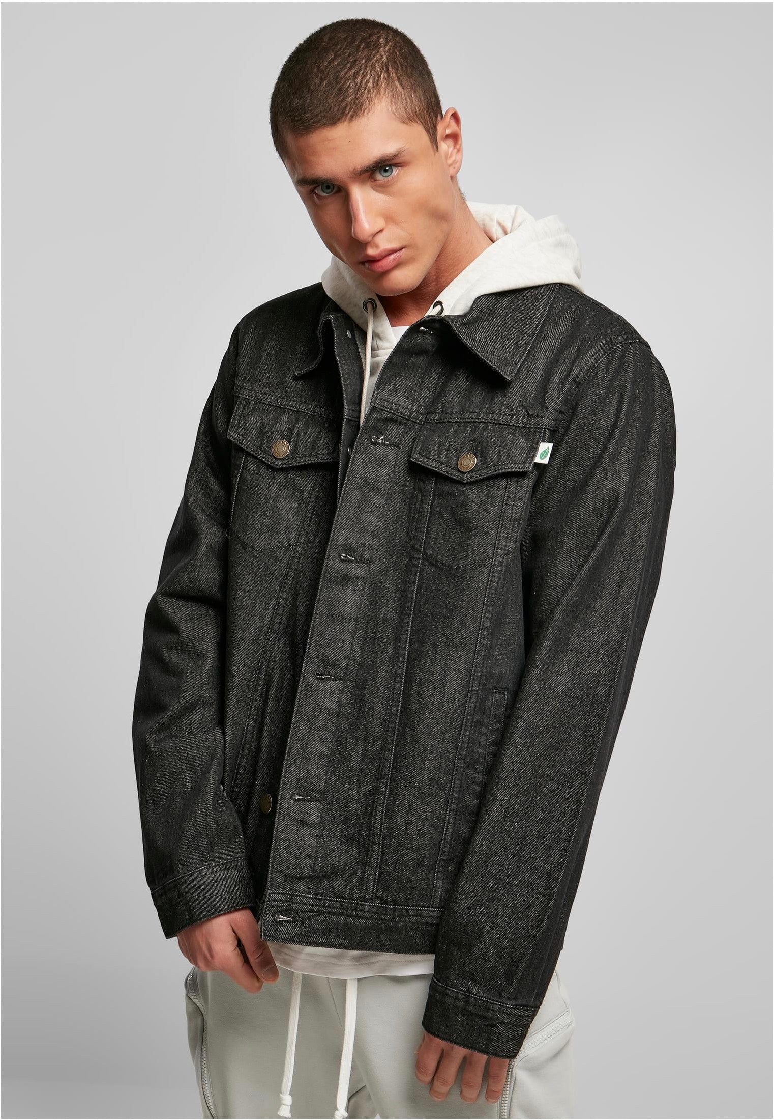Urban Classics - Organic Basic Denim Black Washed - Jeans Jacket | Men-Image