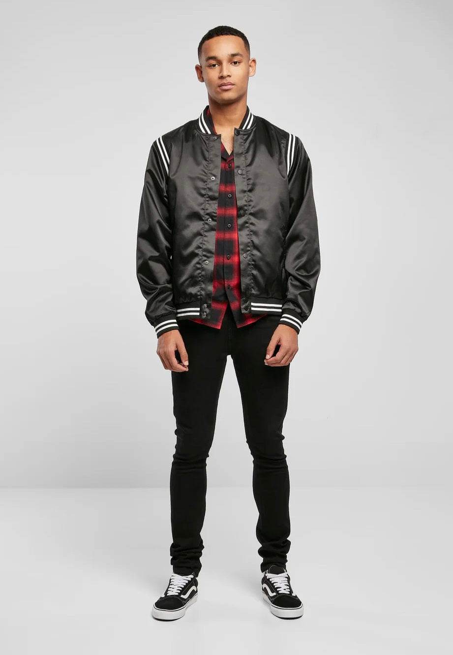 Urban Classics - Satin College Black - College Jacket | Men-Image