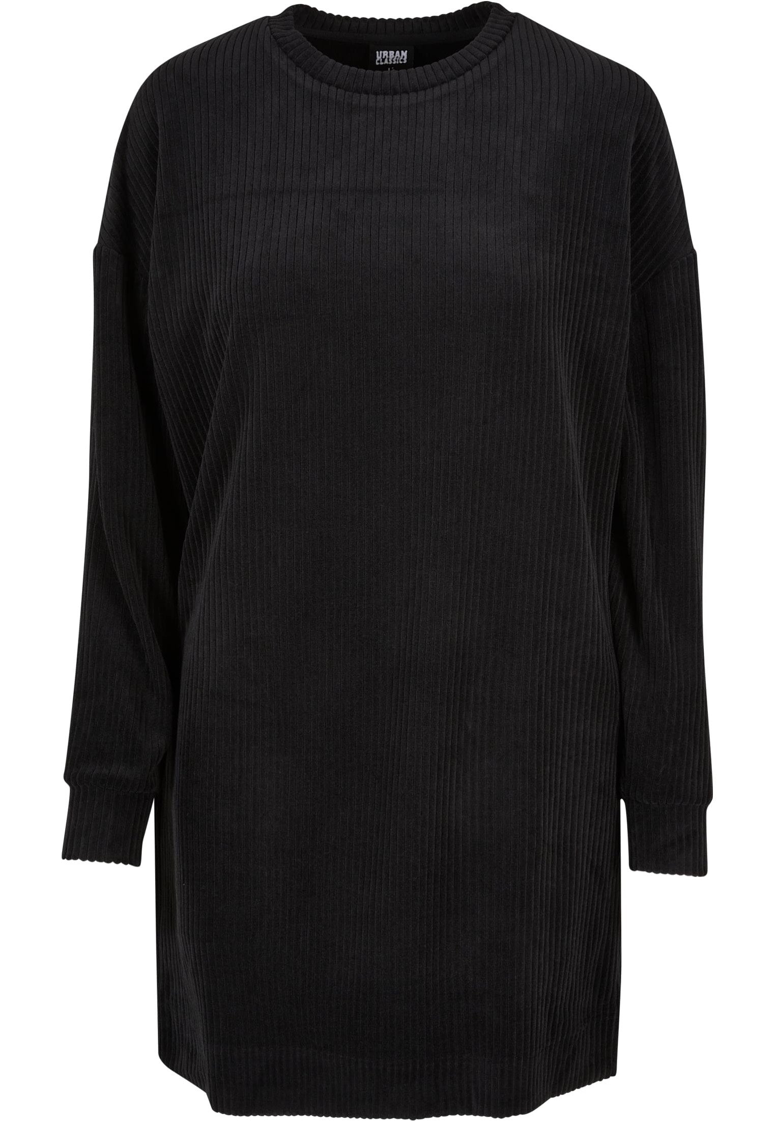 Urban Classics - Ladies Velvet Rib Crew Black - Dress