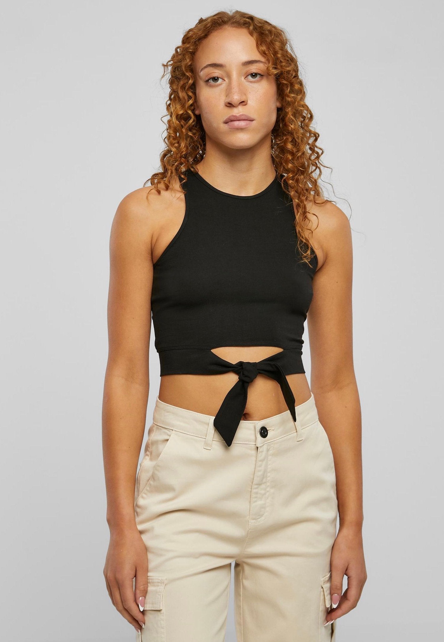 Urban Classics - Ladies Cropped Knot Black - Top