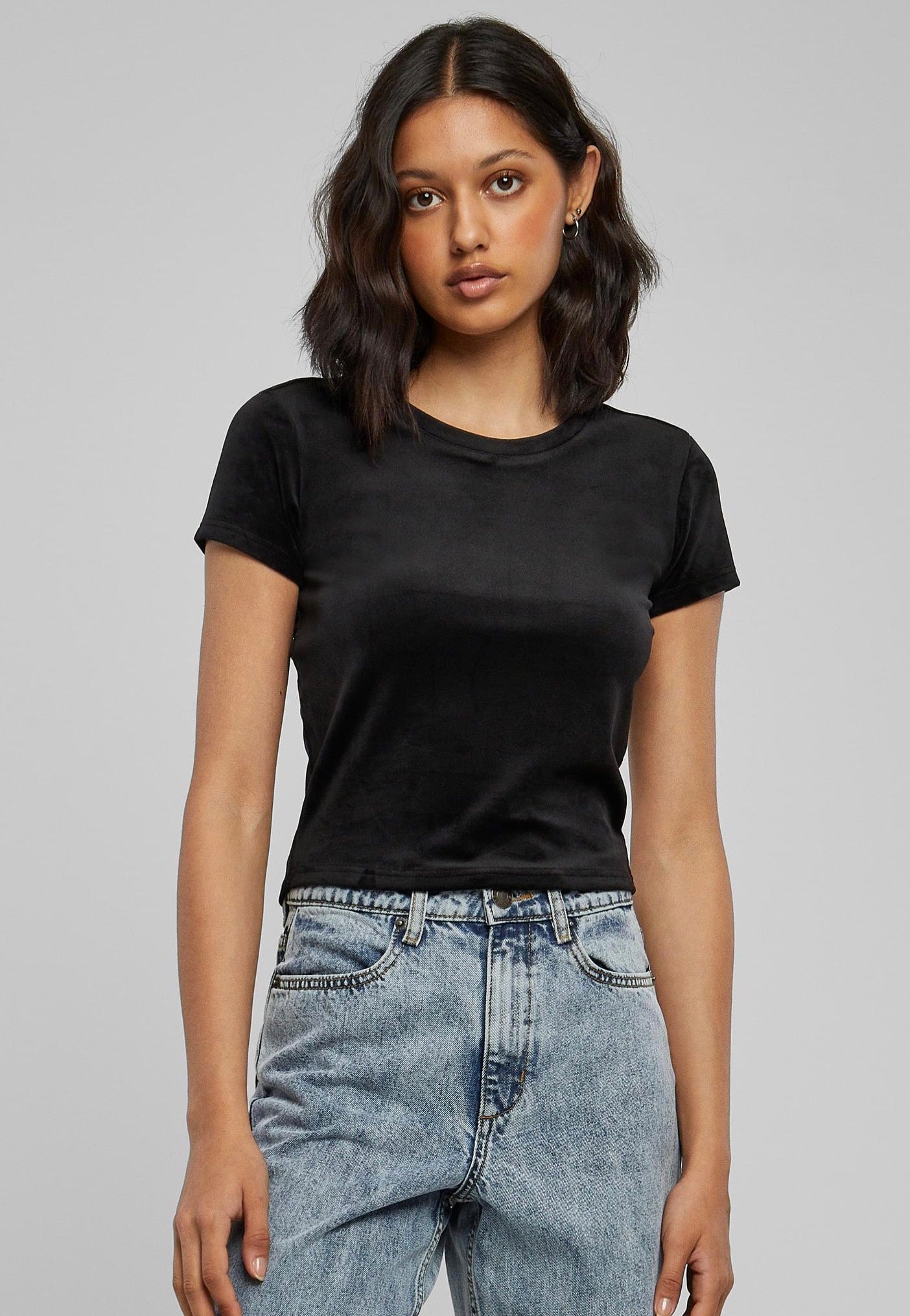 Urban Classics - Short Velvet Black - T-Shirt