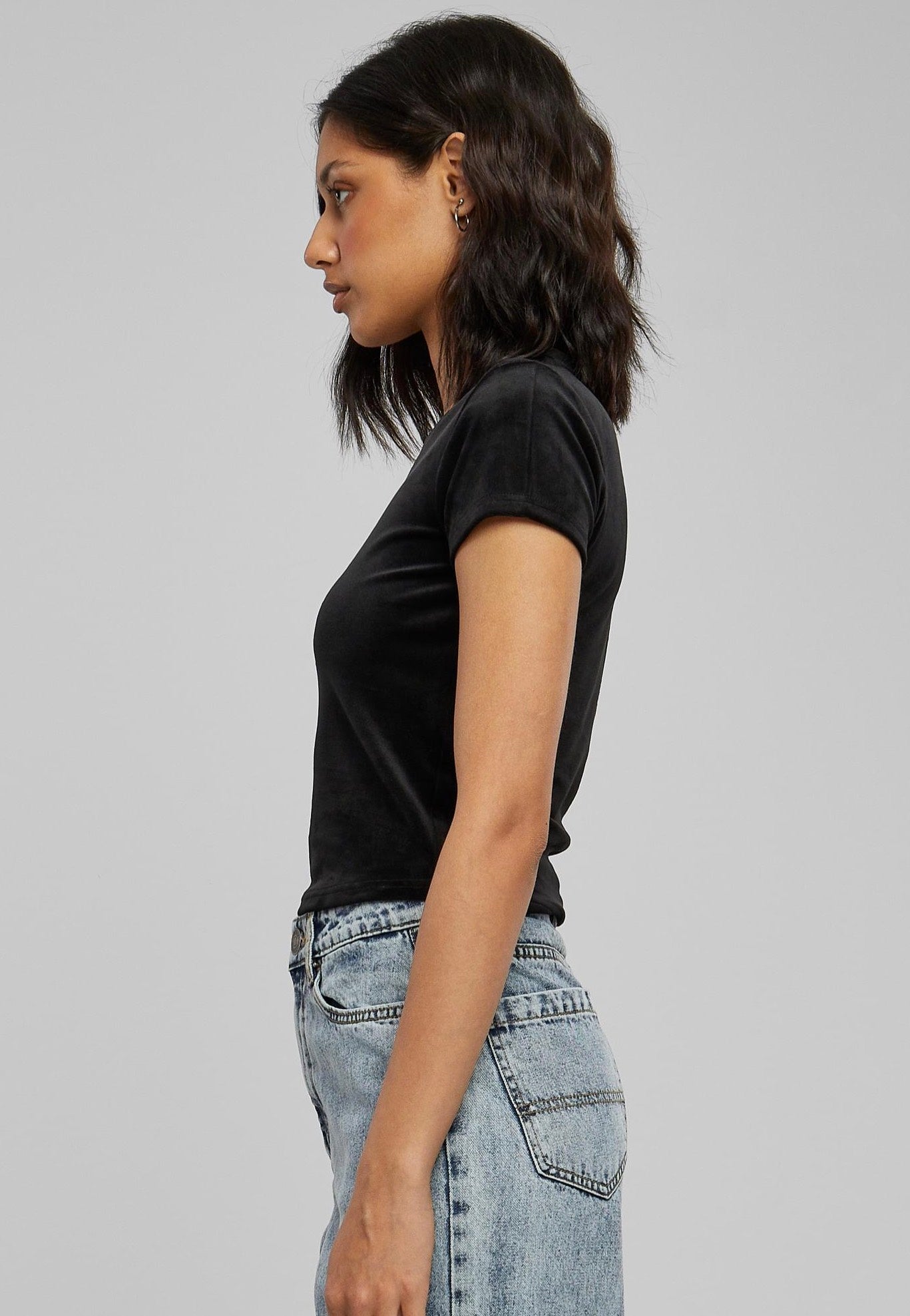 Urban Classics - Short Velvet Black - T-Shirt