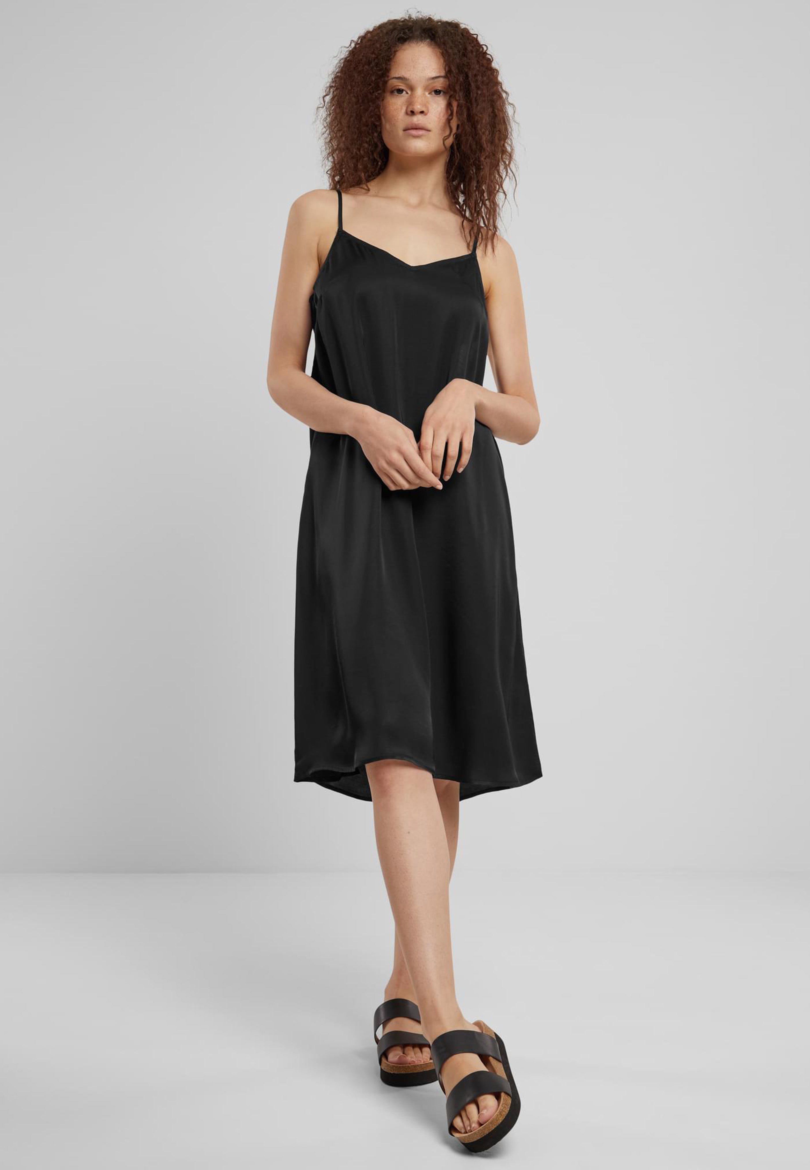 Urban Classics - Ladies Viscose Satin Slip Black - Dress