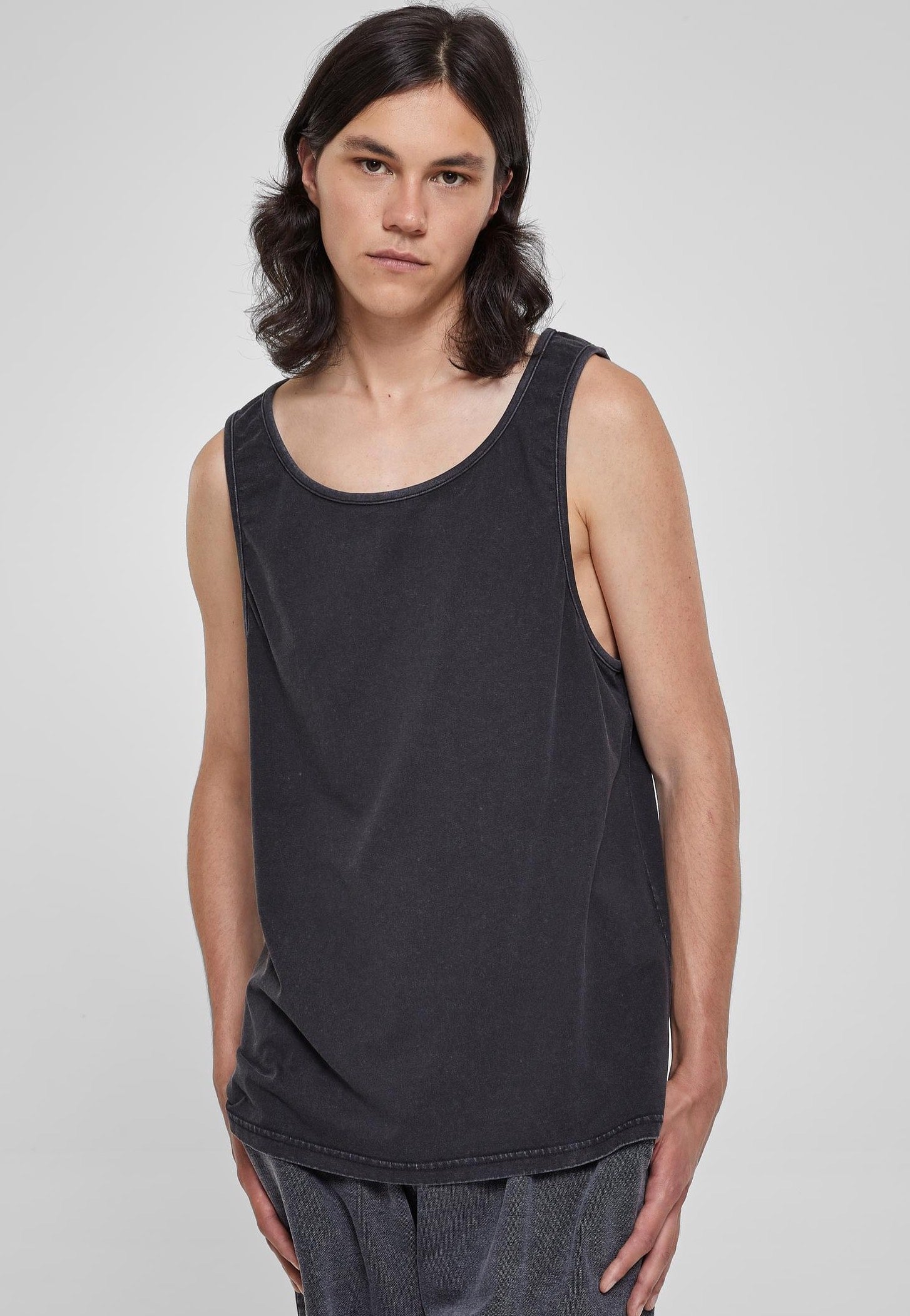 Urban Classics - Heavy Oversized Acid Wash Black - Tank