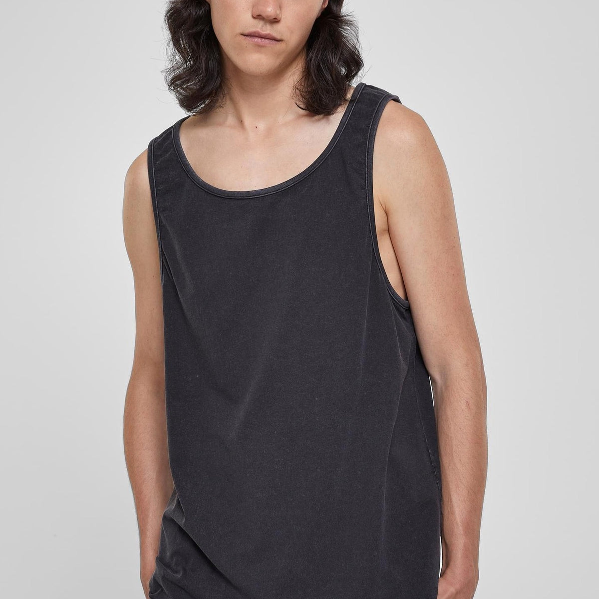 トップス 24ss   WASHED HEAVY WEIGHT TANK TOP Urban Classics - Heavy Oversized Acid Wash Black - Tank