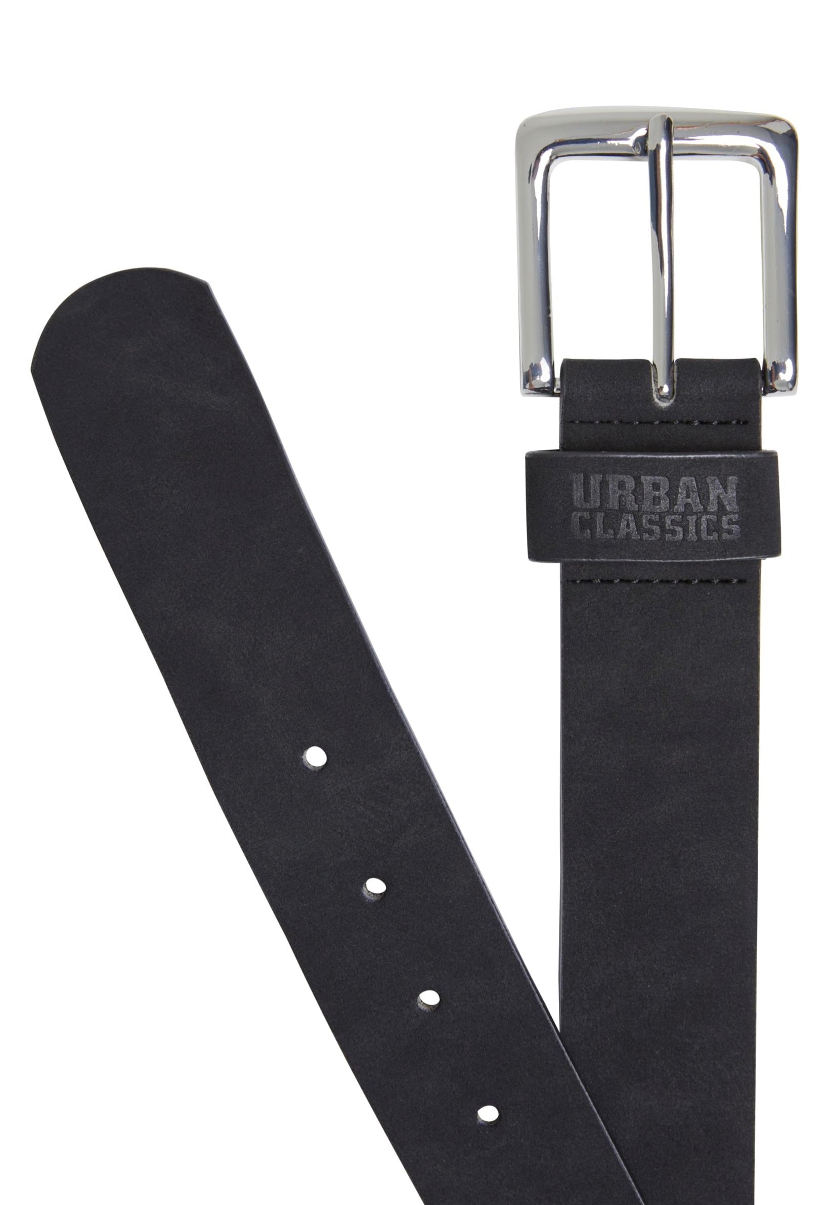 Urban Classics - Suede Leather Imitation Black/Silver - Belt