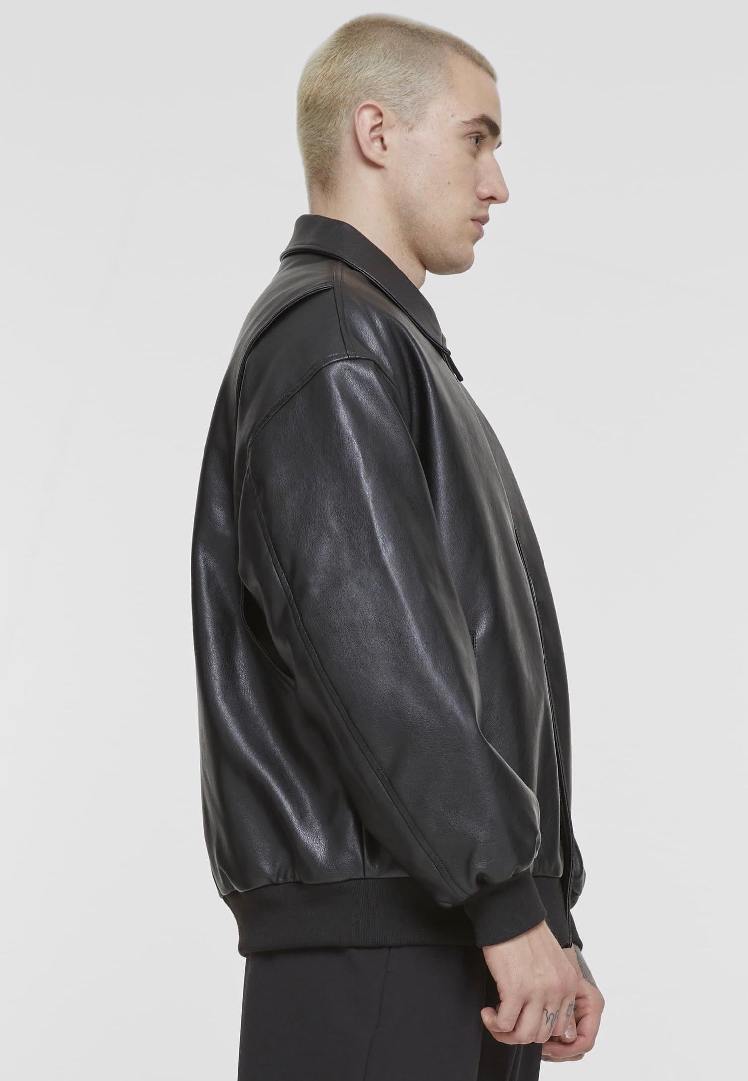 Urban Classics - Synthetic Leather Black - Leather Jacket