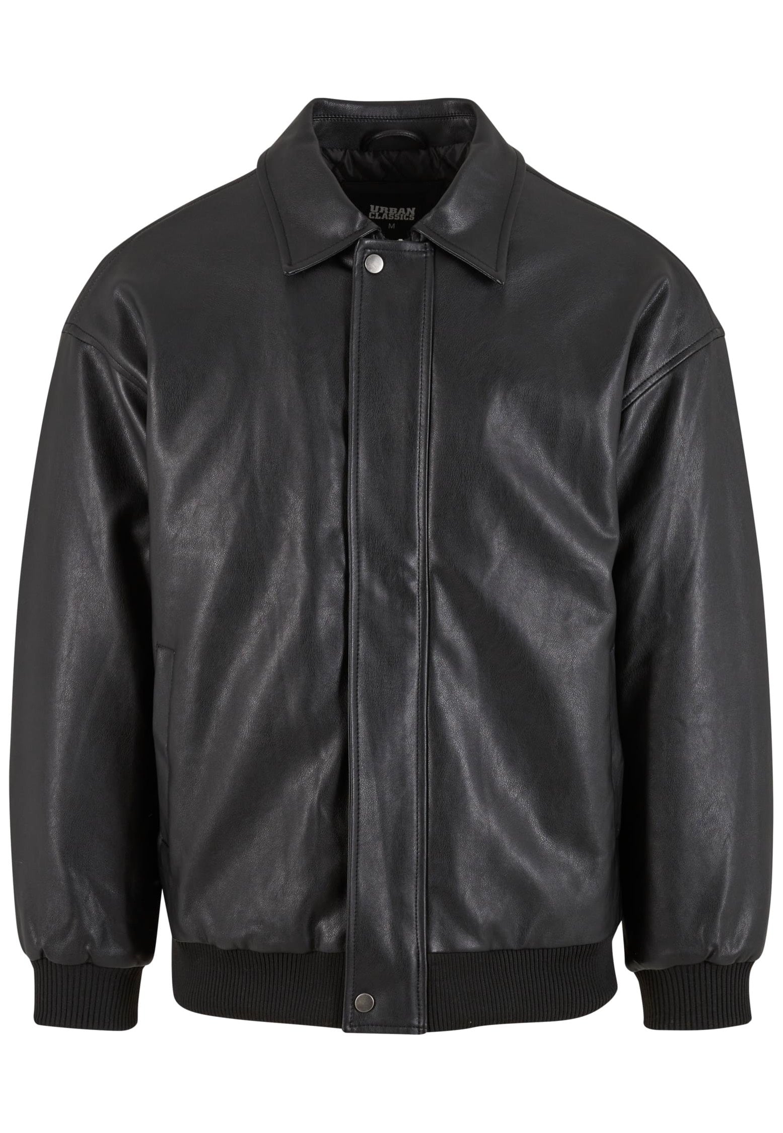 Urban Classics - Synthetic Leather Black - Leather Jacket