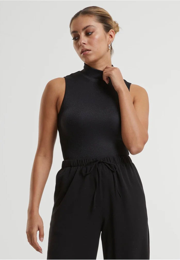 Urban Classics - Ladies Glitter High Neck Black - Body | Women-Image