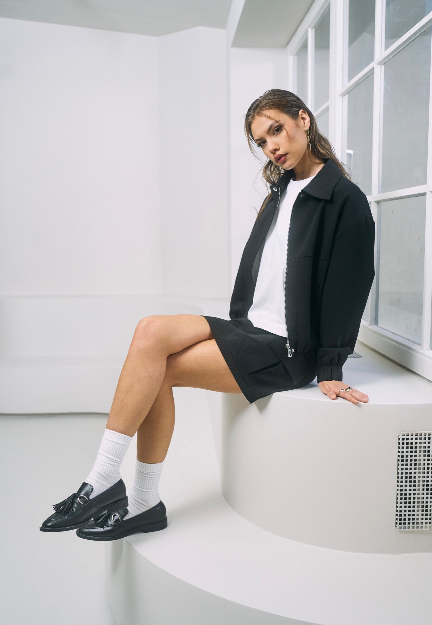 Urban Classics - Ladies Short Blouson Black - Jacket | Women-Image