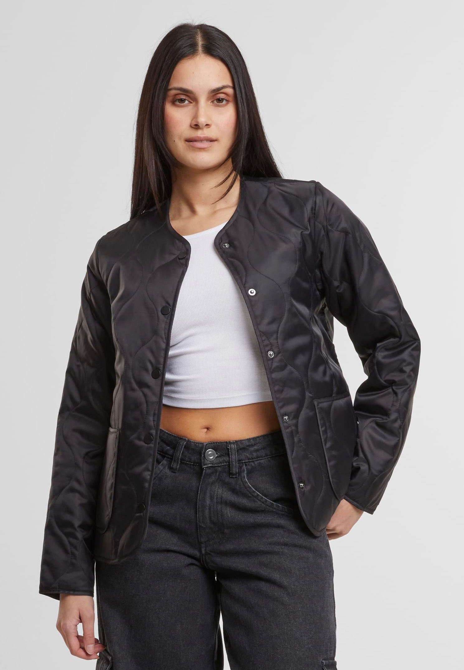 Urban Classics - Ladies Quilted Black - Jacket | Women-Image
