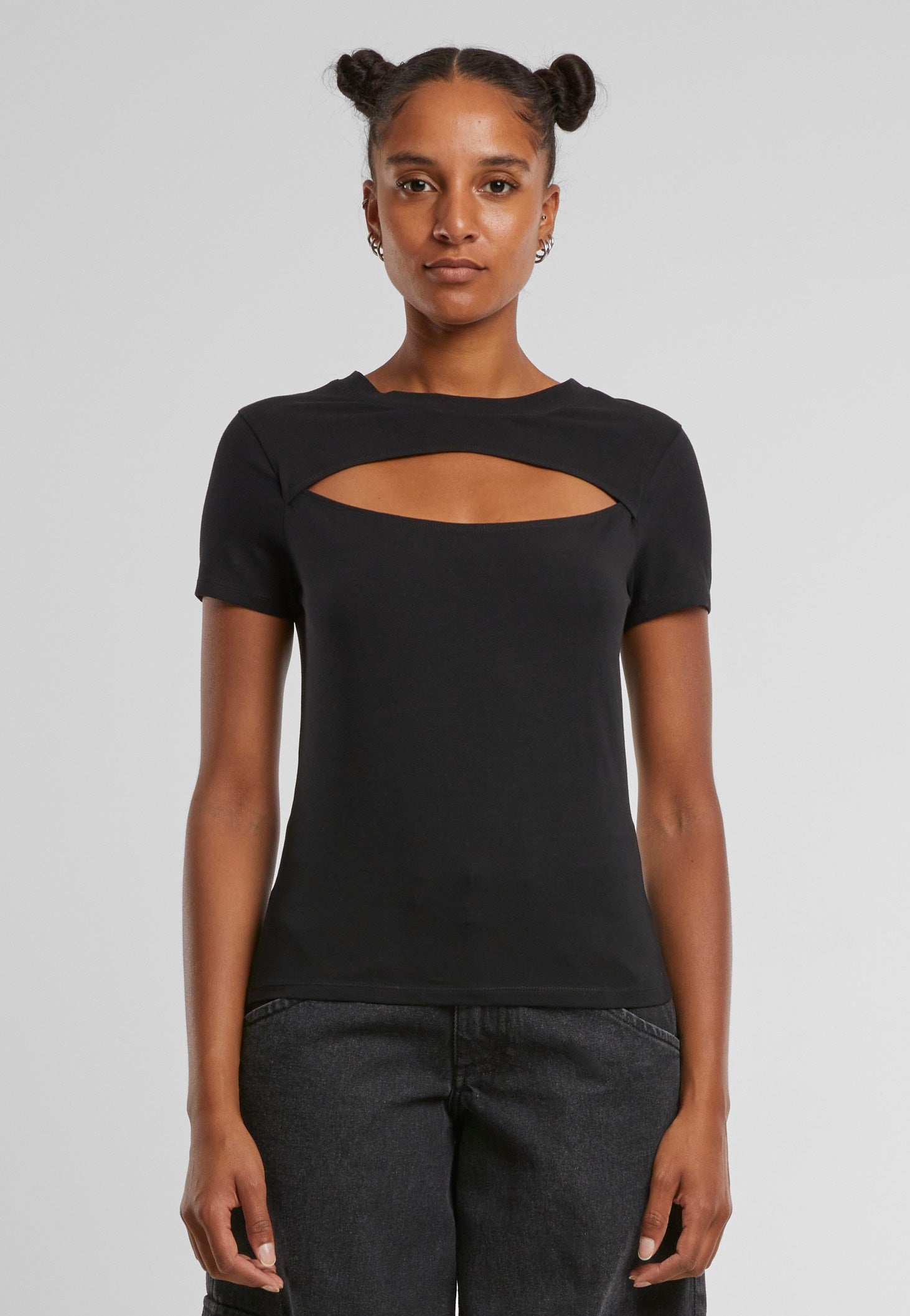 Urban Classics - Ladies Short Cut Out Black - T-Shirt | Women-Image