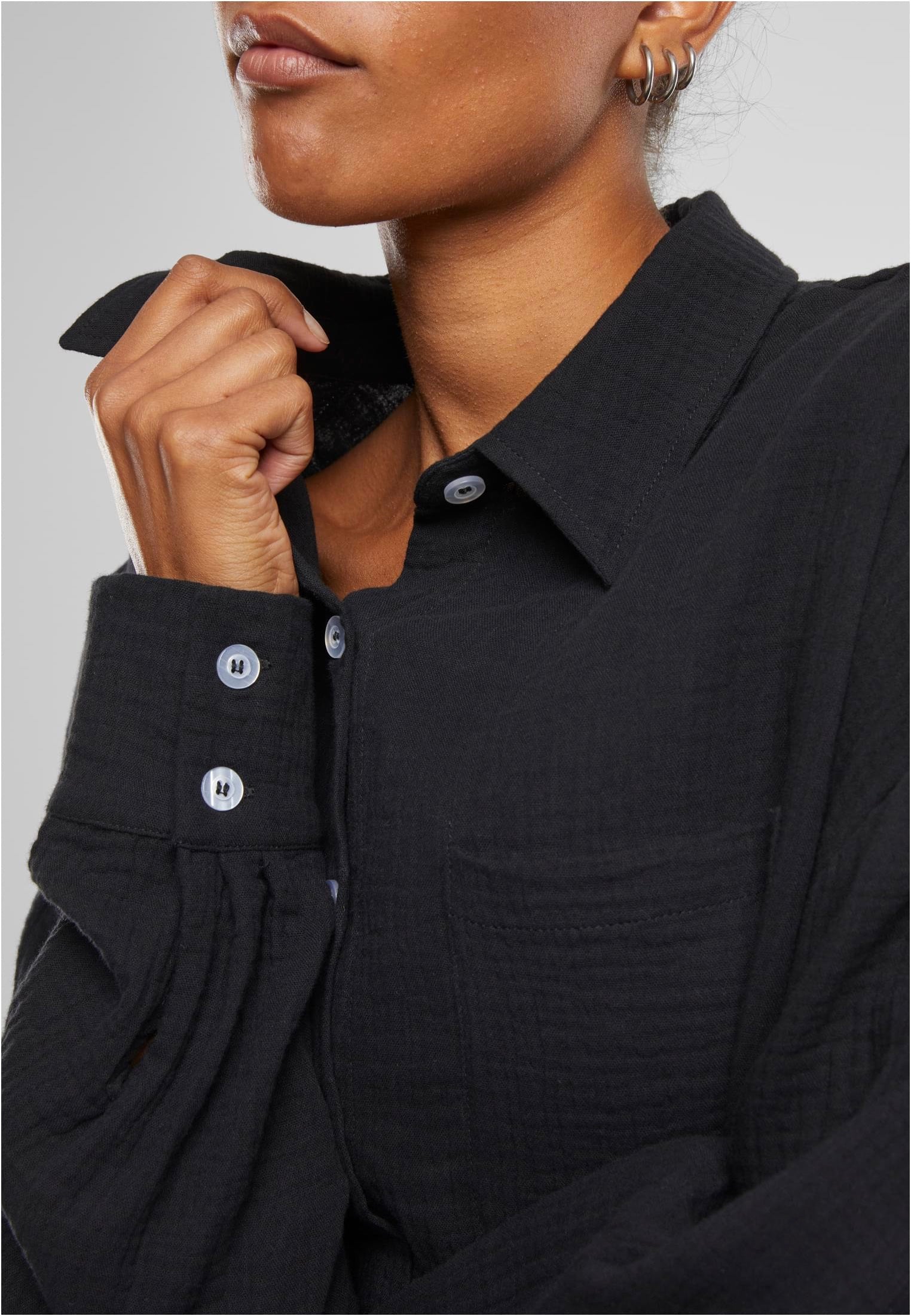 Urban Classics - Ladies Oversized Musselin Black - Blouse | Women-Image