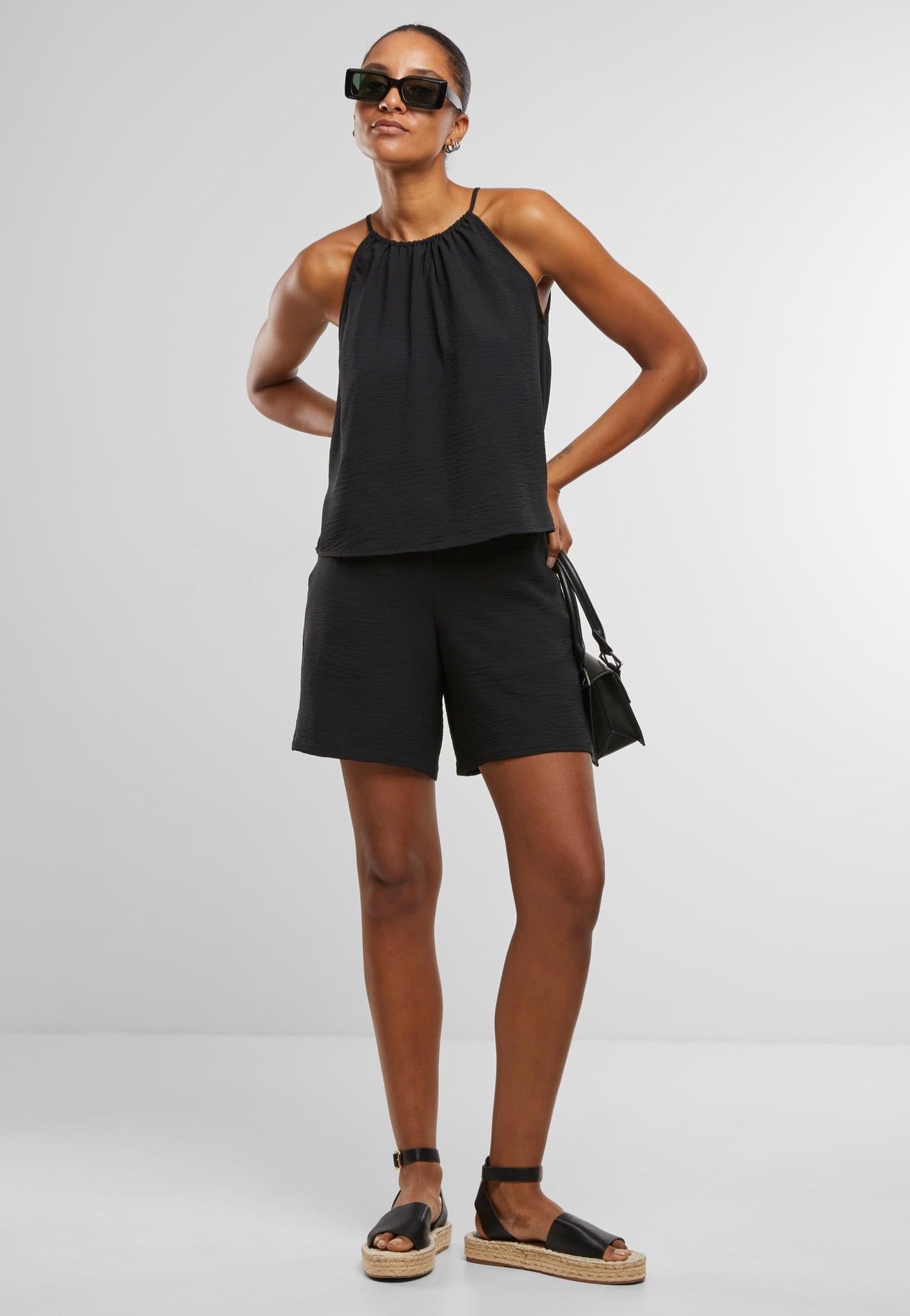 Urban Classics - Ladies Structured Black - Shorts | Women-Image