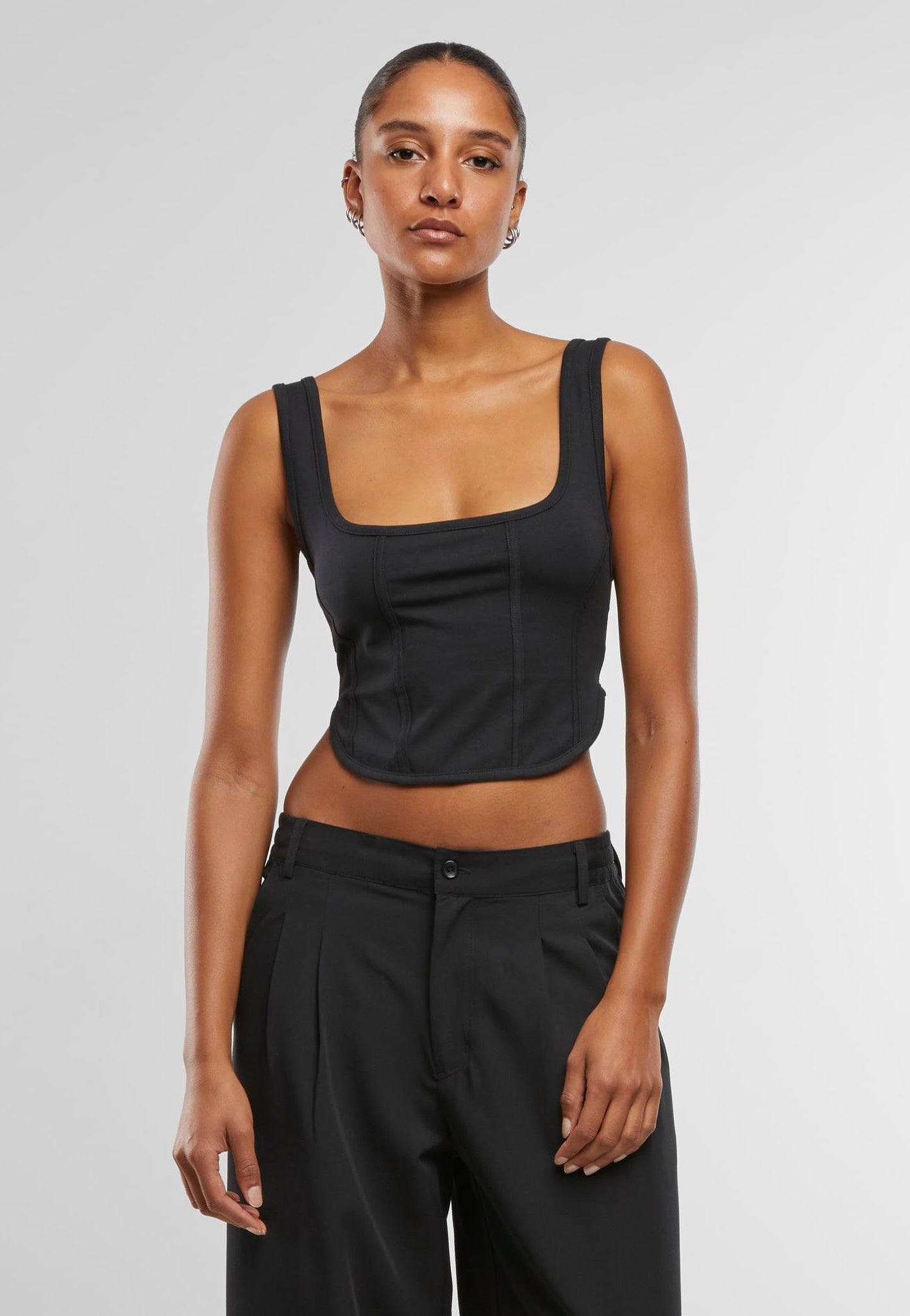 Urban Classics - Ladies Jersey Corsage Black - Top | Women-Image