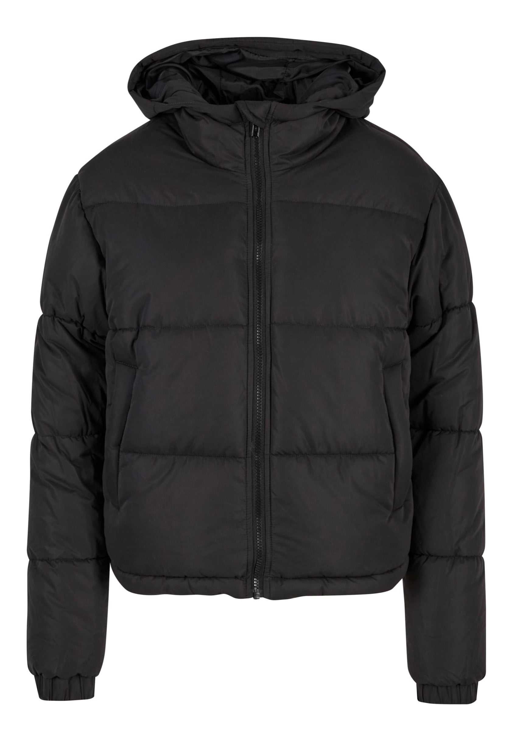 Urban Classics - Ladies Peached Puffer With Hood Black - Jacket | Women-Image