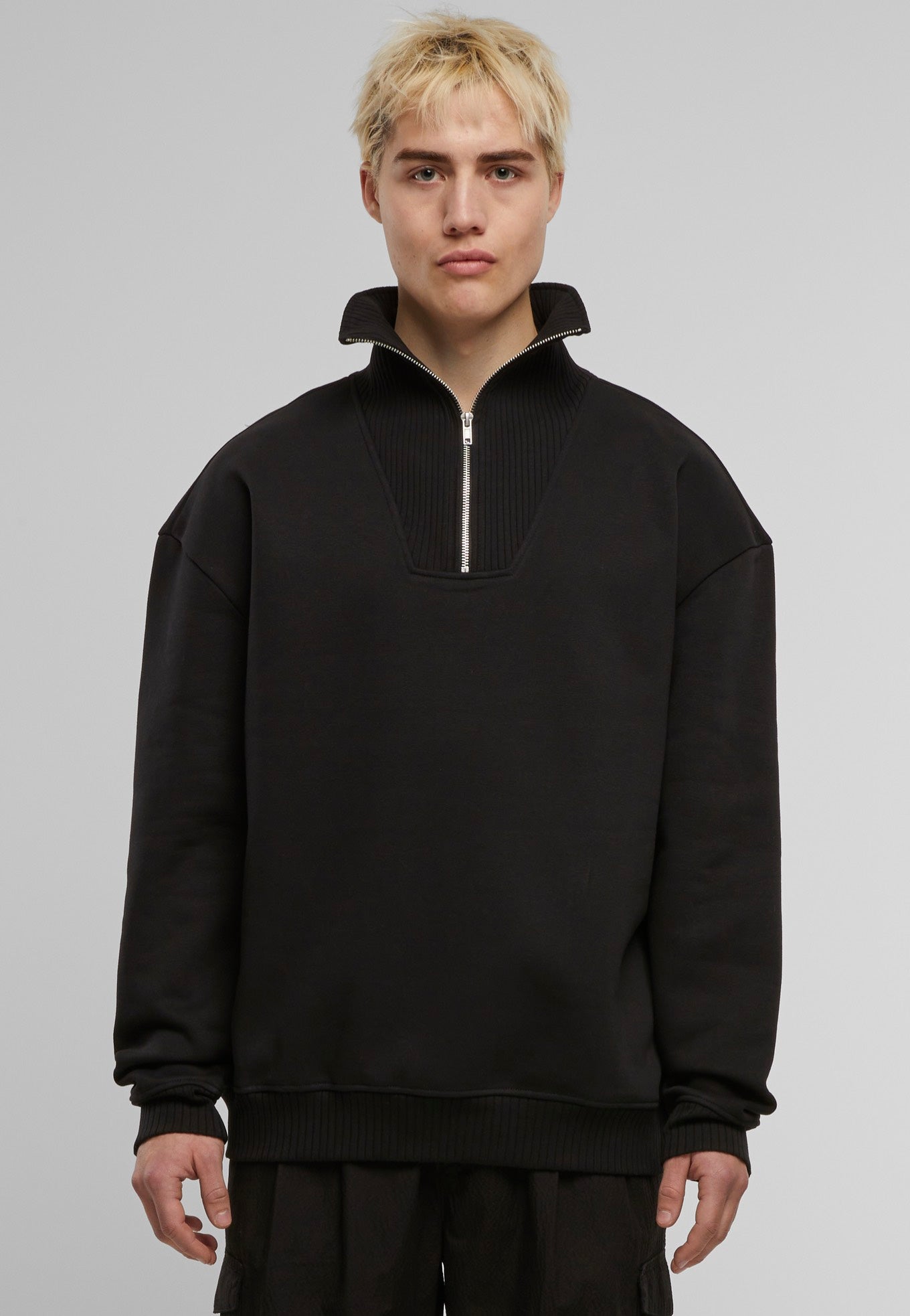 Urban Classics - Cut & Sew Black - Sweater | Men-Image