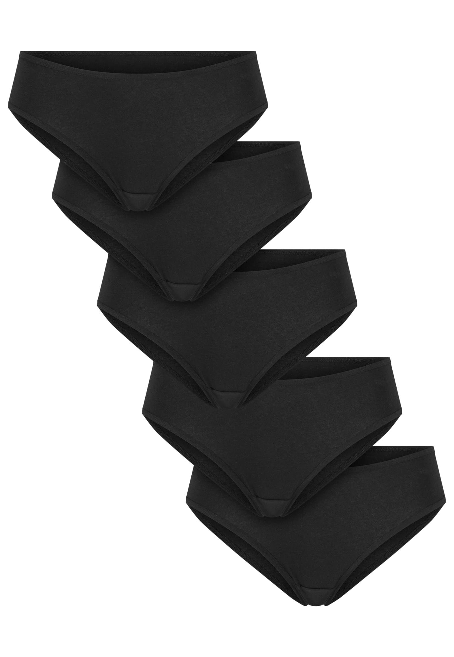 Urban Classics - Ladies Basic Cotton Brazilian Pack Of 5 Black - Panties | Women-Image