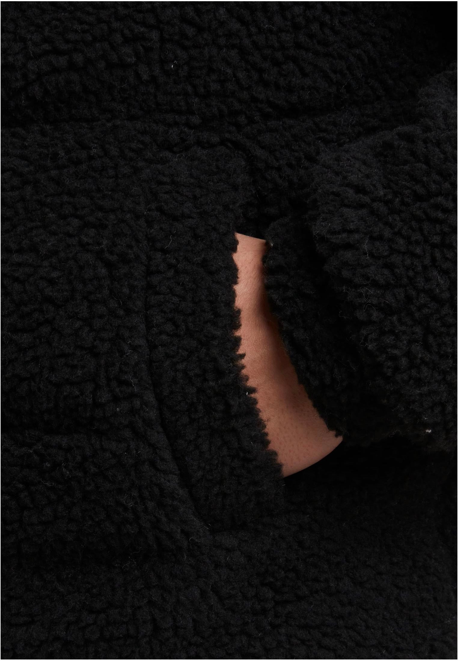 Urban Classics - Fabric Mix Teddy Puffer Black - Jacket | Men-Image