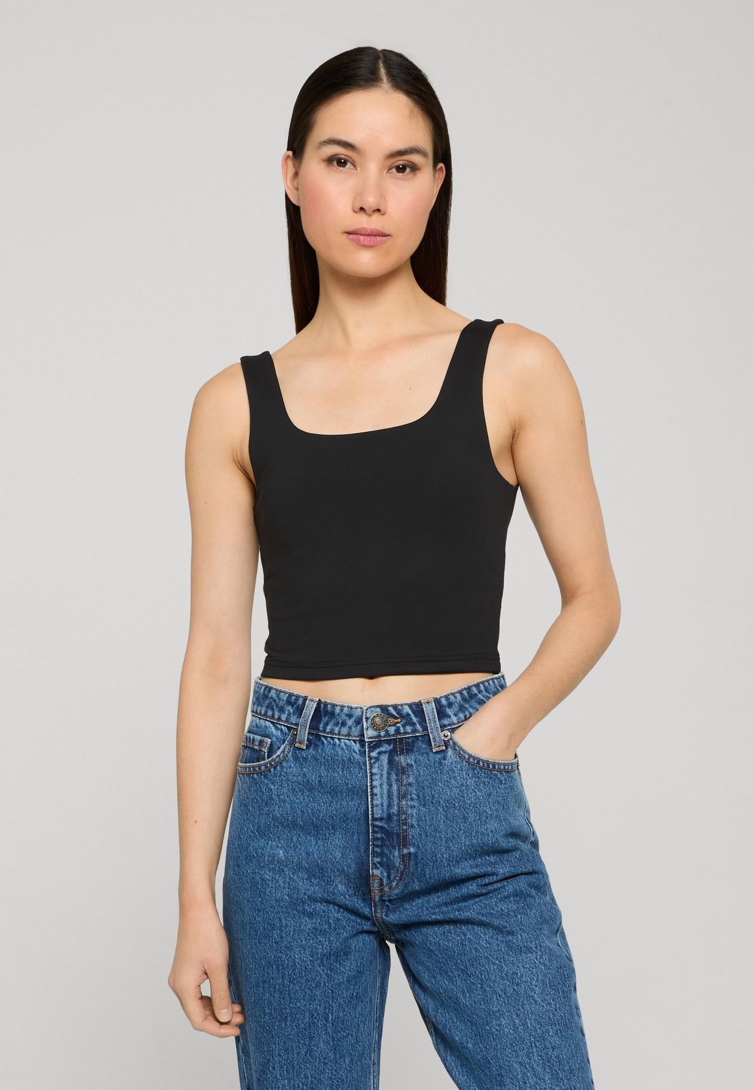 Urban Classics - Ladies Cropped Polyamide Black - Top | Women-Image